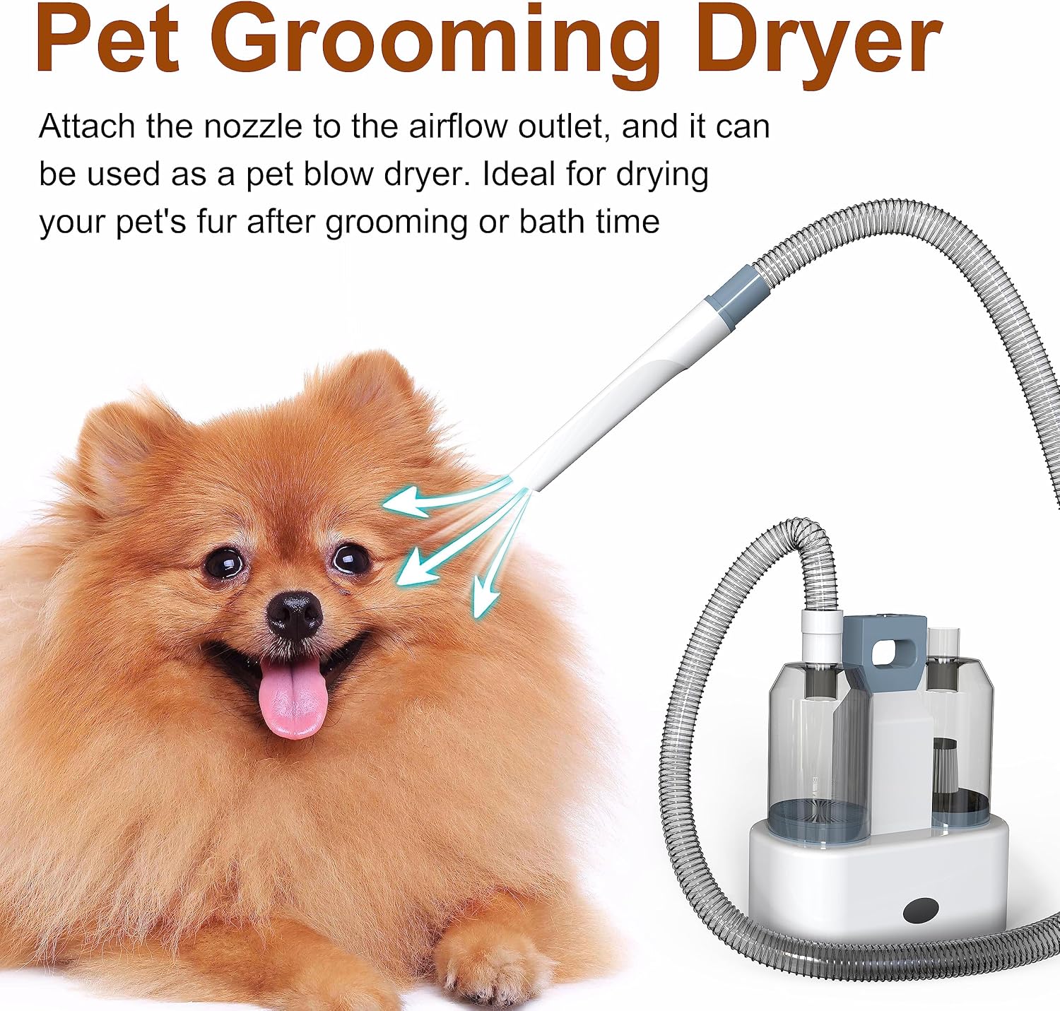 Pet Grooming Vacuum Dryer Kit 2.5L Dog Cat Clippers