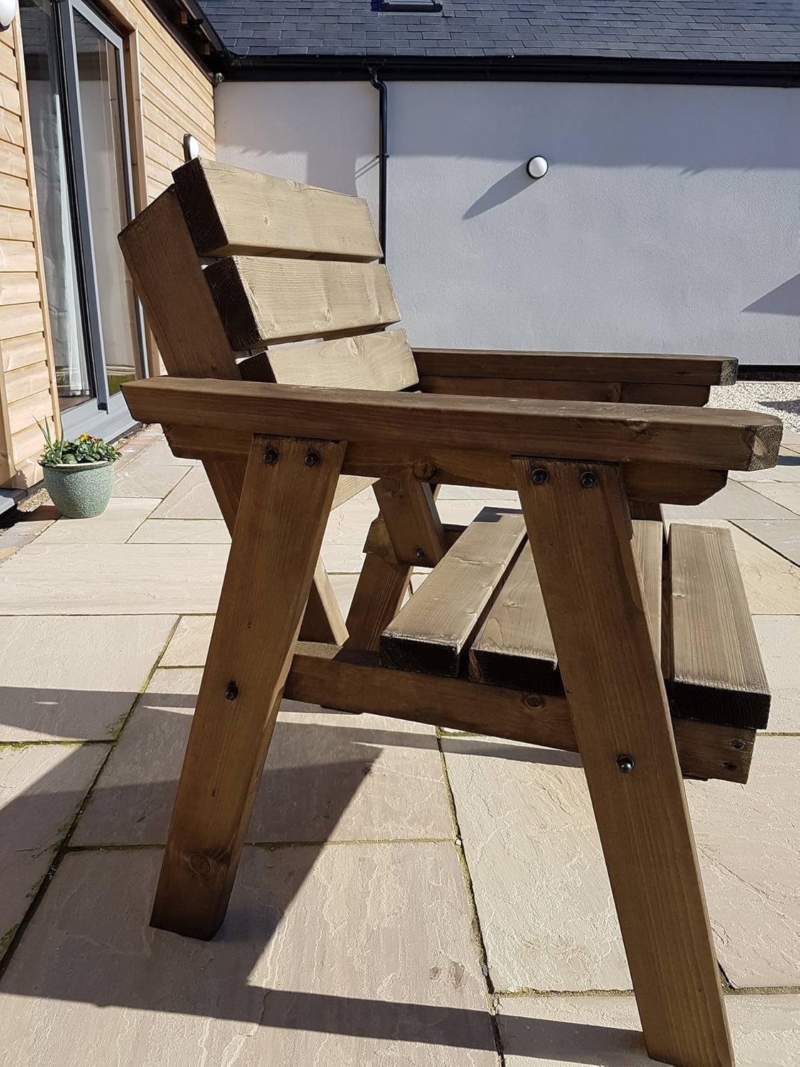 5FT Wooden Garden Bench Rustic Outdoor Patio Seat