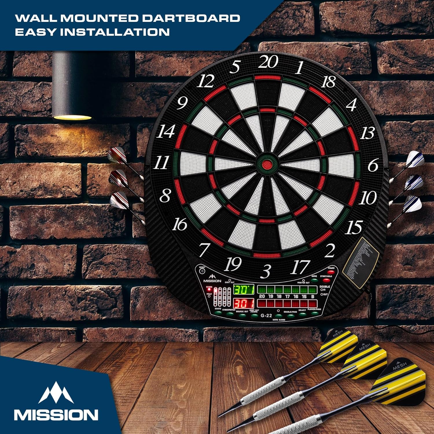 Electronic Dartboard Soft Tip 28 Games 16 Players 4 Sets Darts