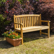 4ft Wooden Garden Bench 2 Seater Patio Outdoor Seat Pine Wood