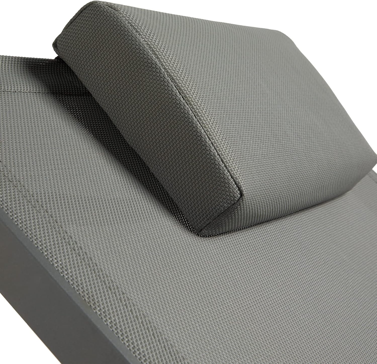 Folding Sun Lounger Reclining Garden Chair Black Textoline