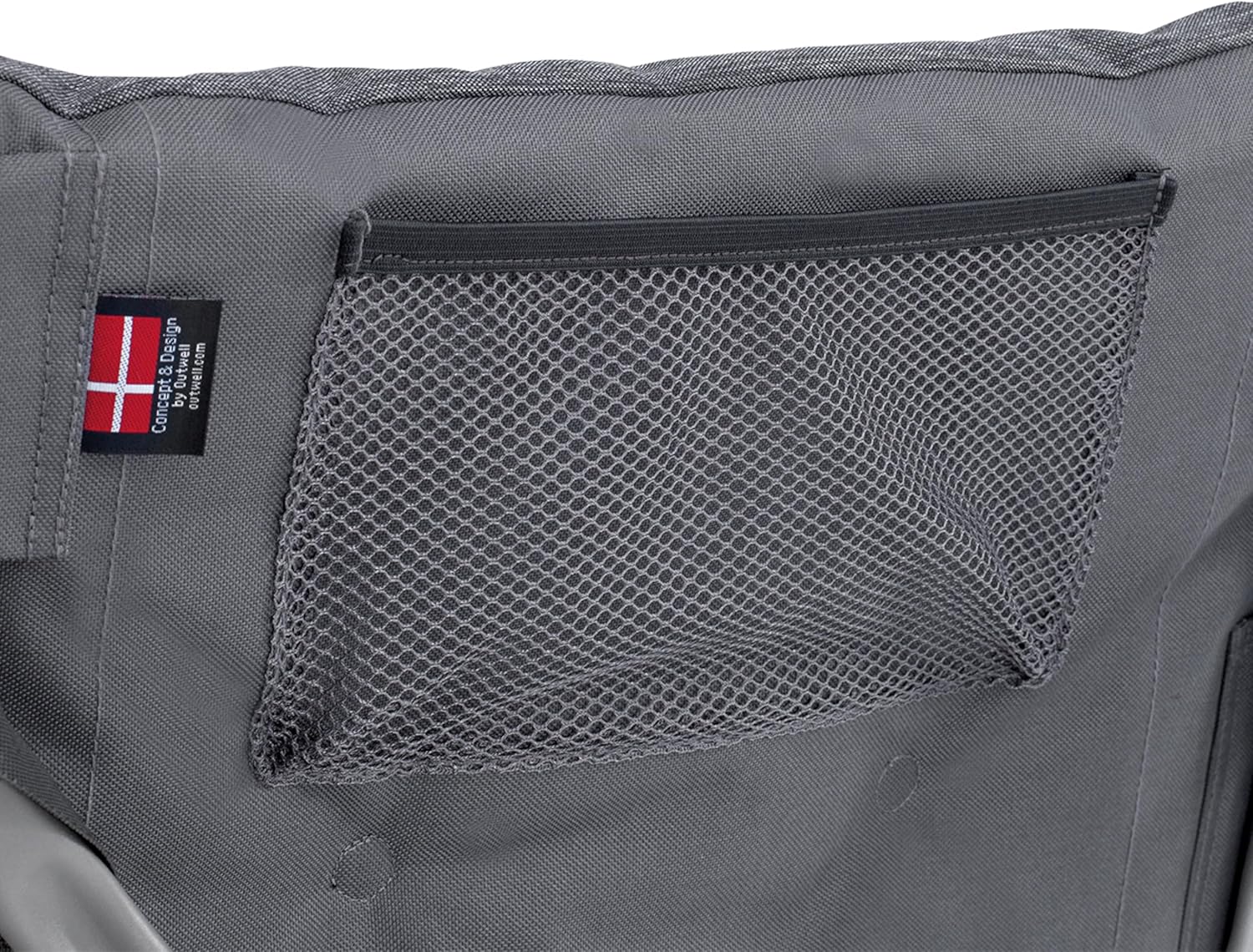 High Back Reclining Camping Chair 4 Position Padded Grey