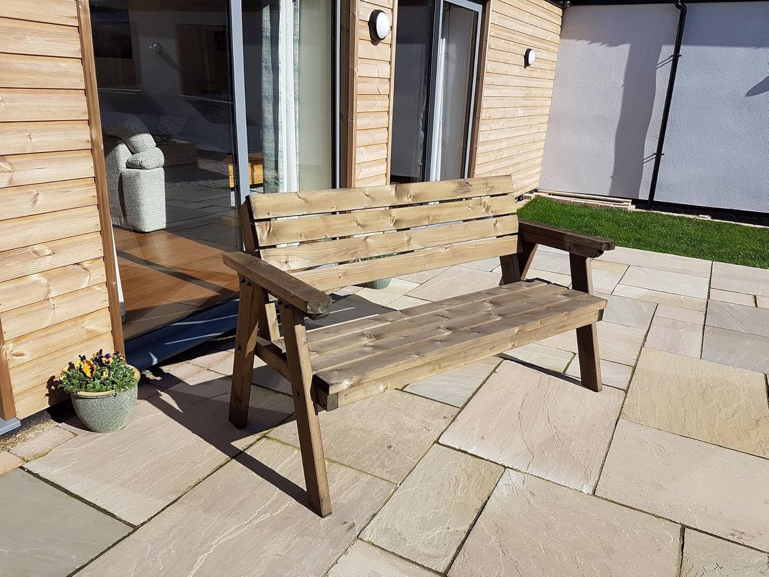 5FT Wooden Garden Bench Rustic Outdoor Patio Seat