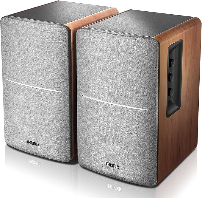 Active Bookshelf Speakers 42W Bluetooth Optical Coaxial RCA