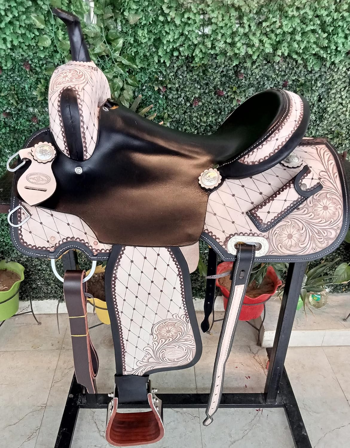 Leather Western Horse Saddle 12 Inch Barrel Trail Seat