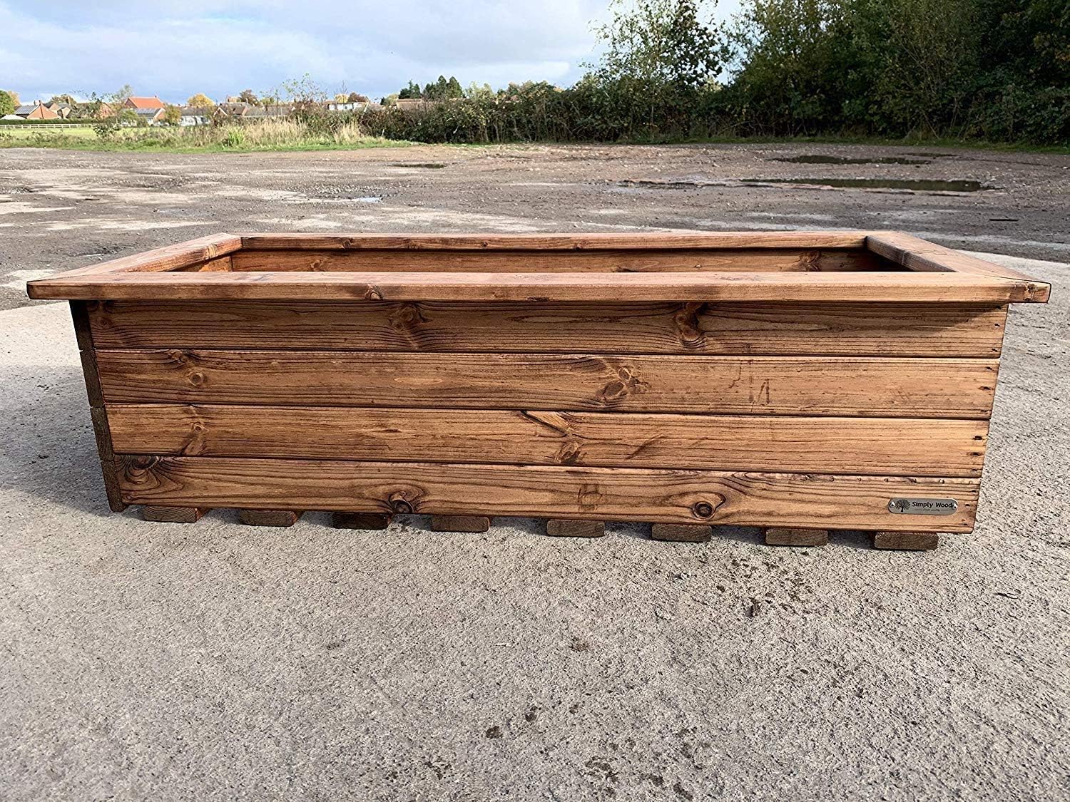 Extra Large Wooden Trough Planter Heavy Duty Garden Box 108cm