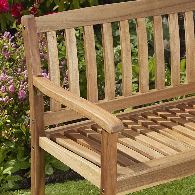 Acacia Wooden Garden Bench 120cm Outdoor Patio Seat Water Resistant
