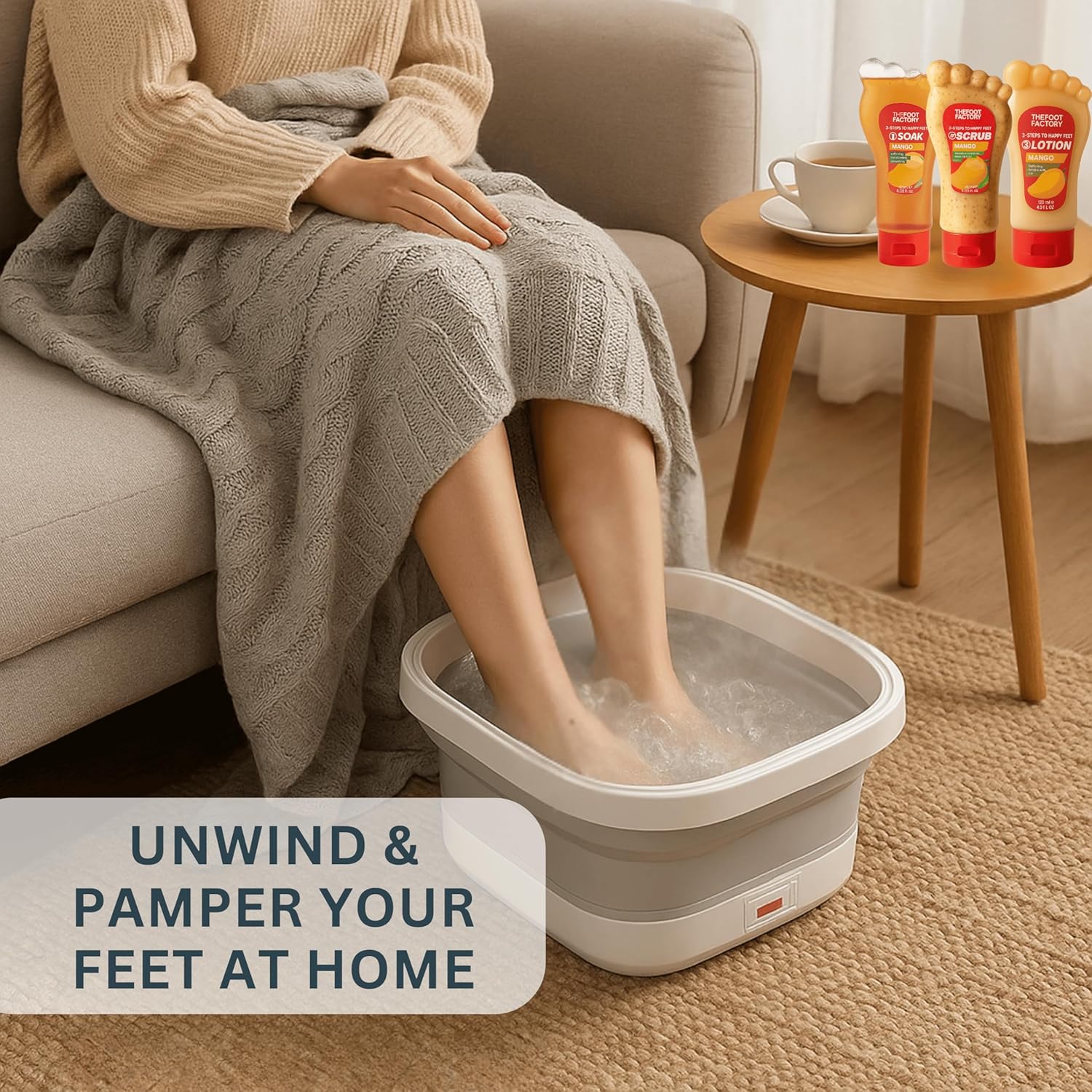 Electric Foot Spa Bath Massager LED Heat Shiatsu Rollers Tub