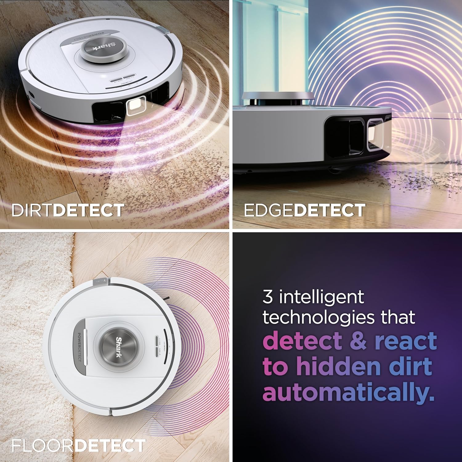 Robot Vacuum Self Empty LiDAR Smart Detect Pet Hair WiFi White