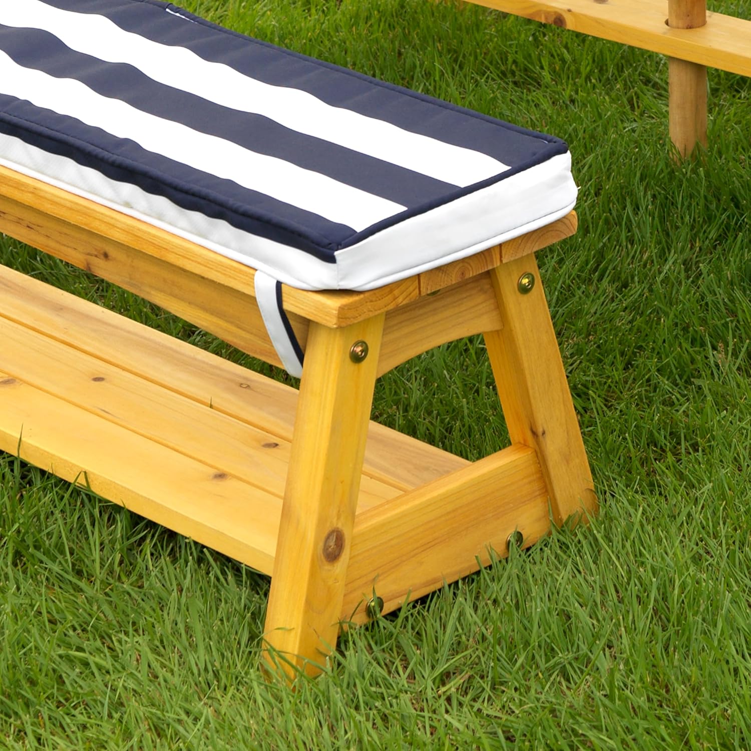 Kids Wooden Garden Table & Bench Set w/Cushions Parasol