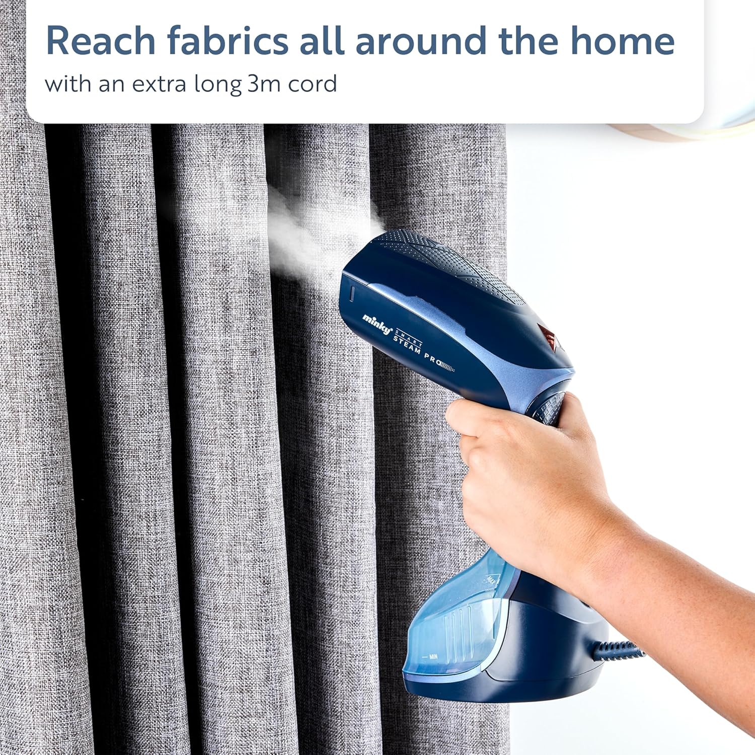 Handheld Garment Steamer 1500W Fast Heat 250ml Tank Fabric Brush