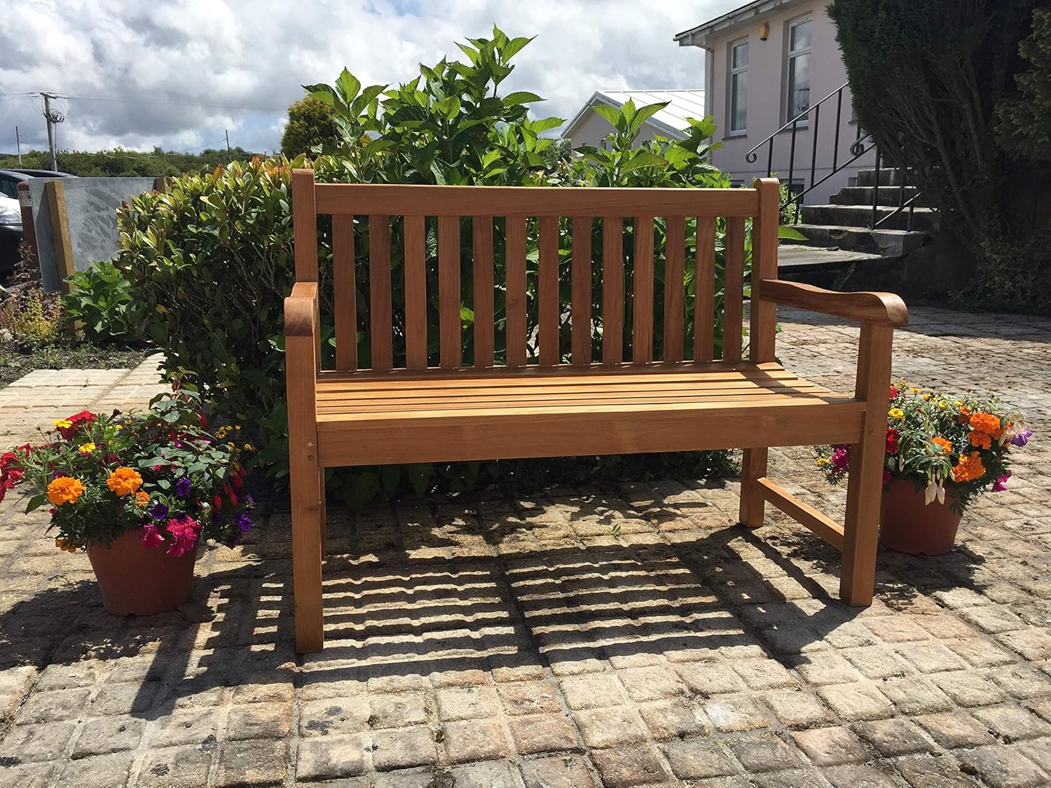 5ft Teak Garden Bench Solid Wood Outdoor Patio Park Seat
