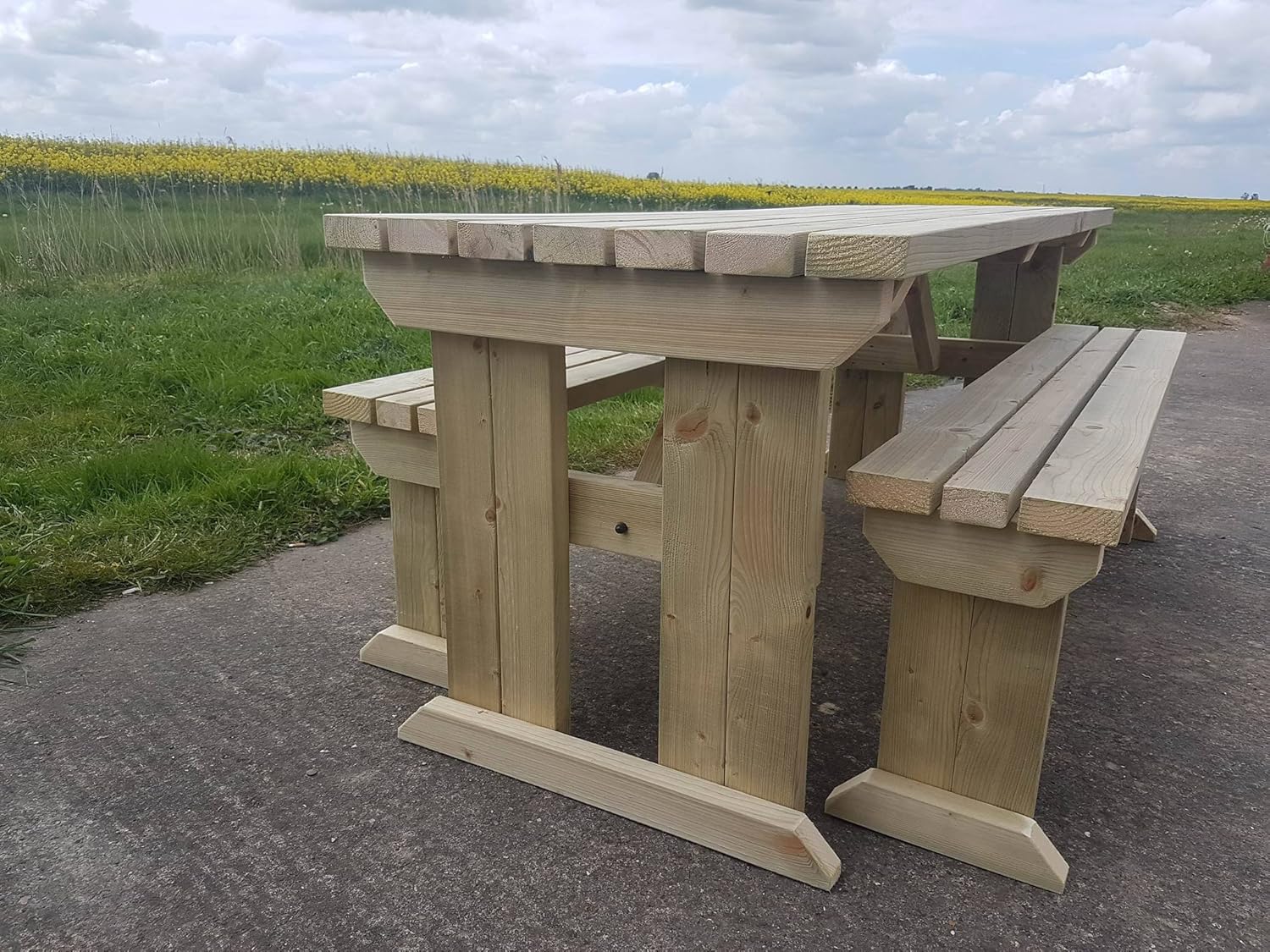6 Seater Wooden Picnic Table Bench Set 5ft Garden Dining