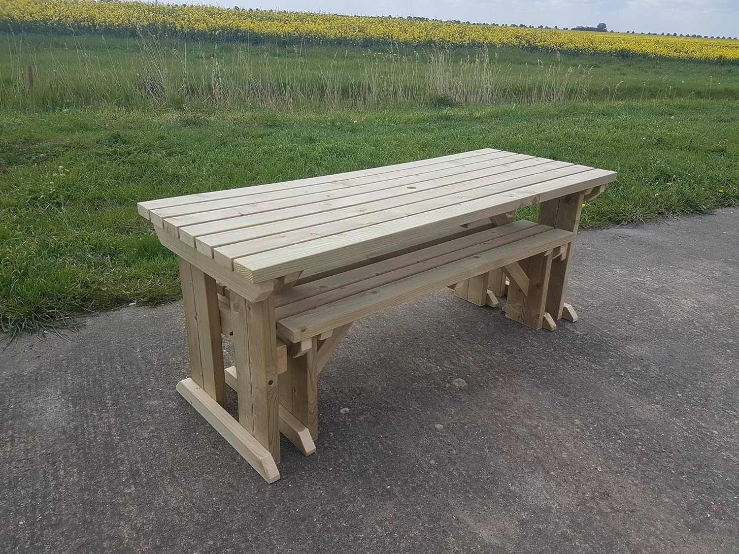6 Seater Wooden Picnic Table Bench Set 5ft Garden Dining