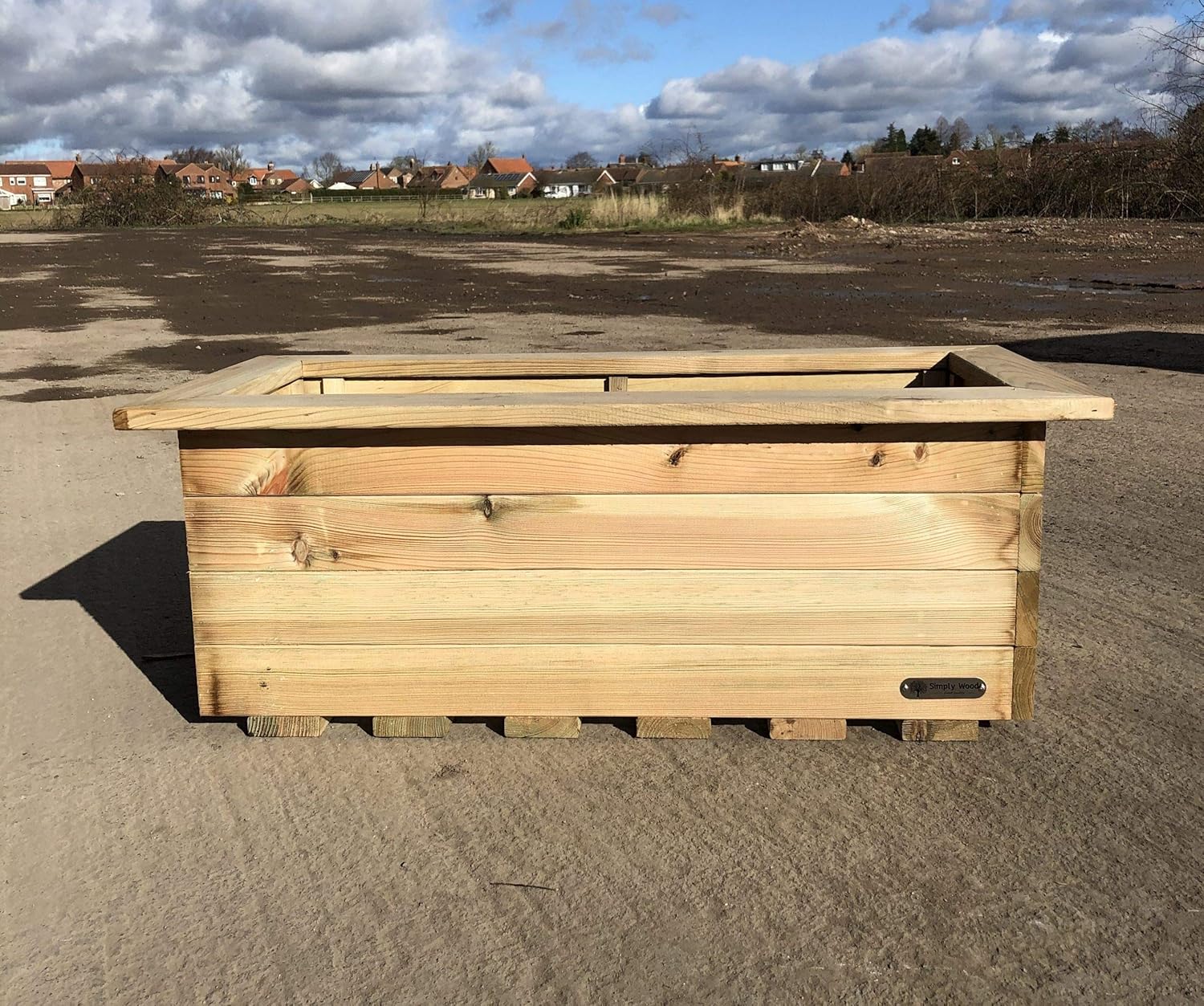 Extra Large Wooden Trough Planter Pressure Treated Garden Box