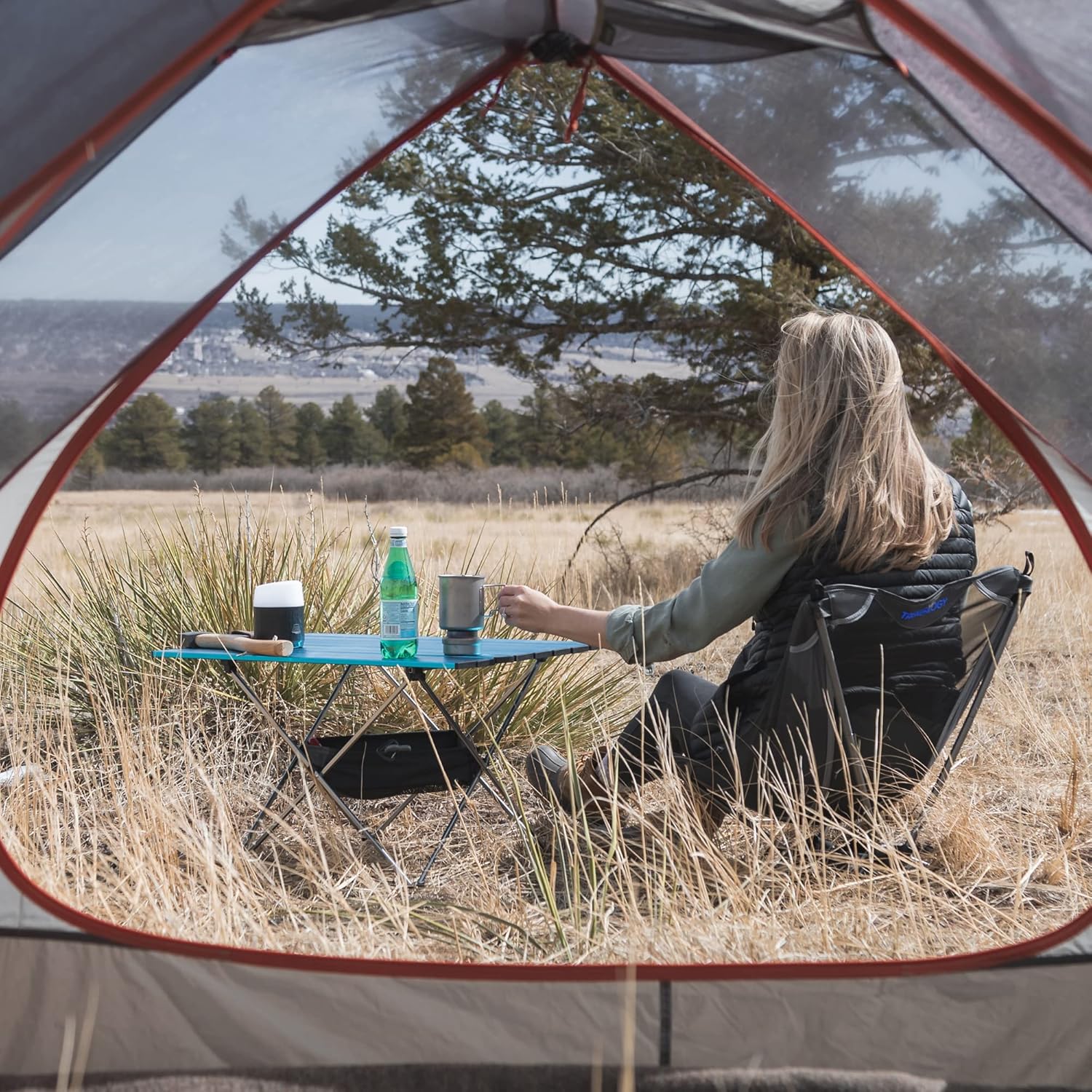 Ultralight Camping Chair Compact Foldable Grey
