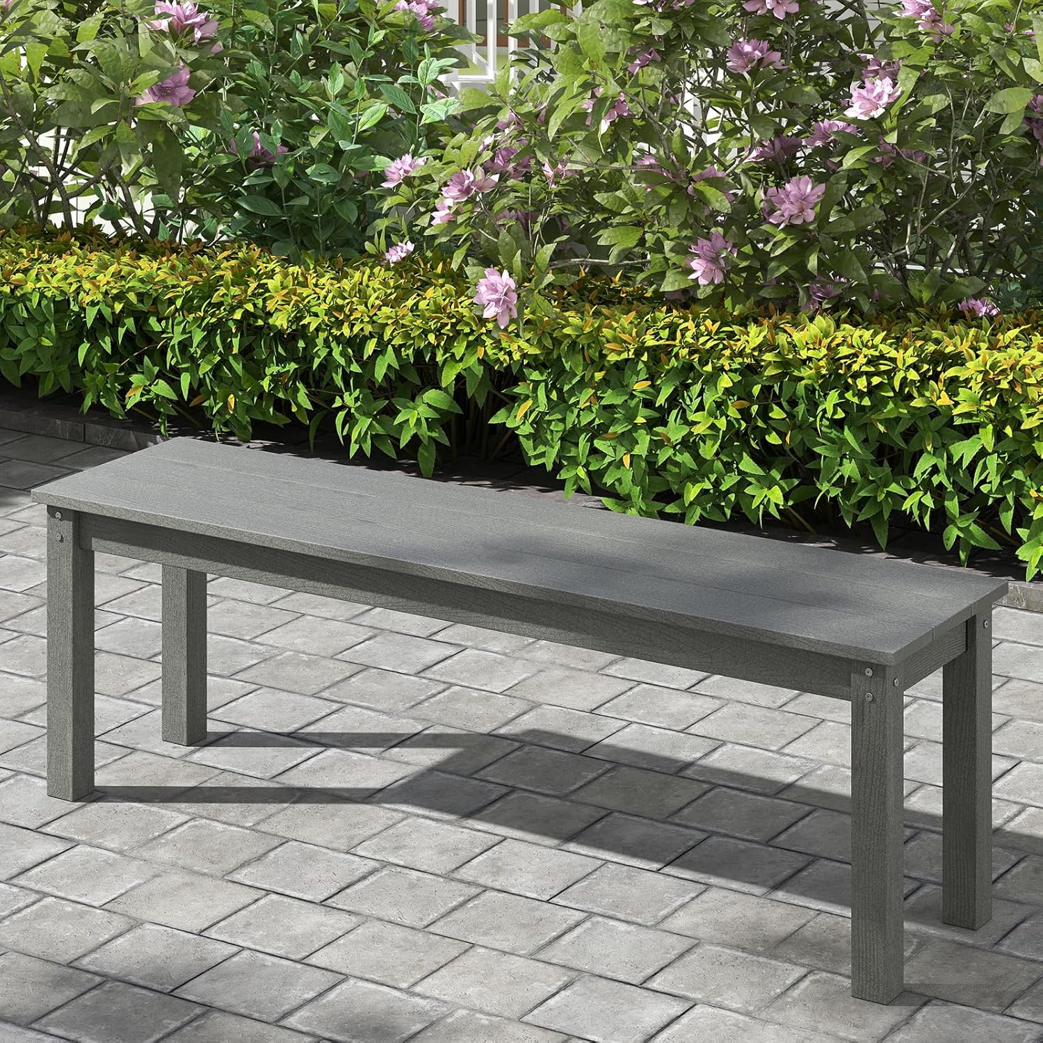 2-3 Seater Garden Bench 140cm HDPE Outdoor Patio Seat