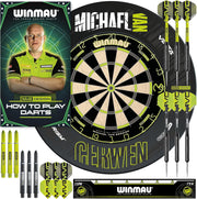 Pro Dart Board Set Surround Cabinet Steel Tip Darts Full Kit