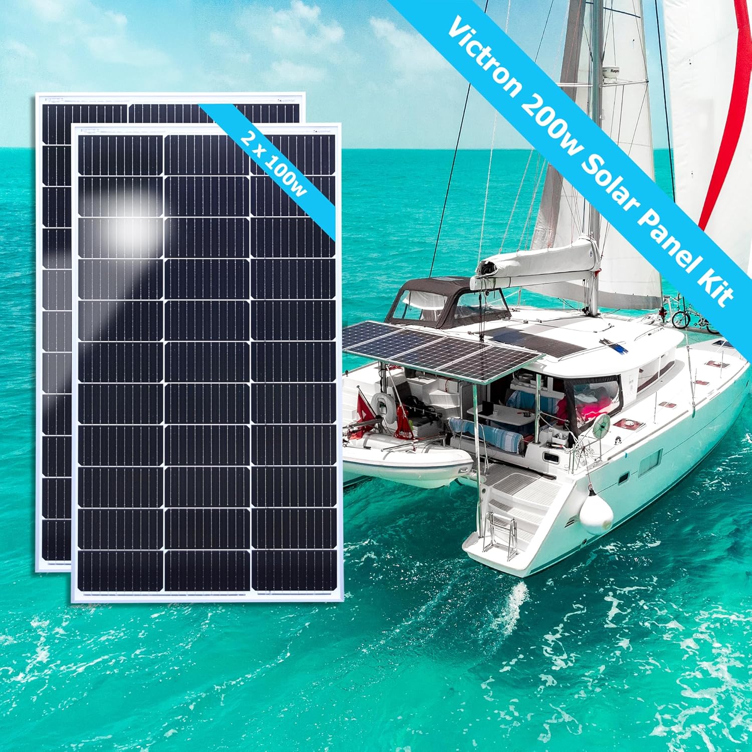 200W Solar Panel Kit PWM Controller Campervan Boat 12V