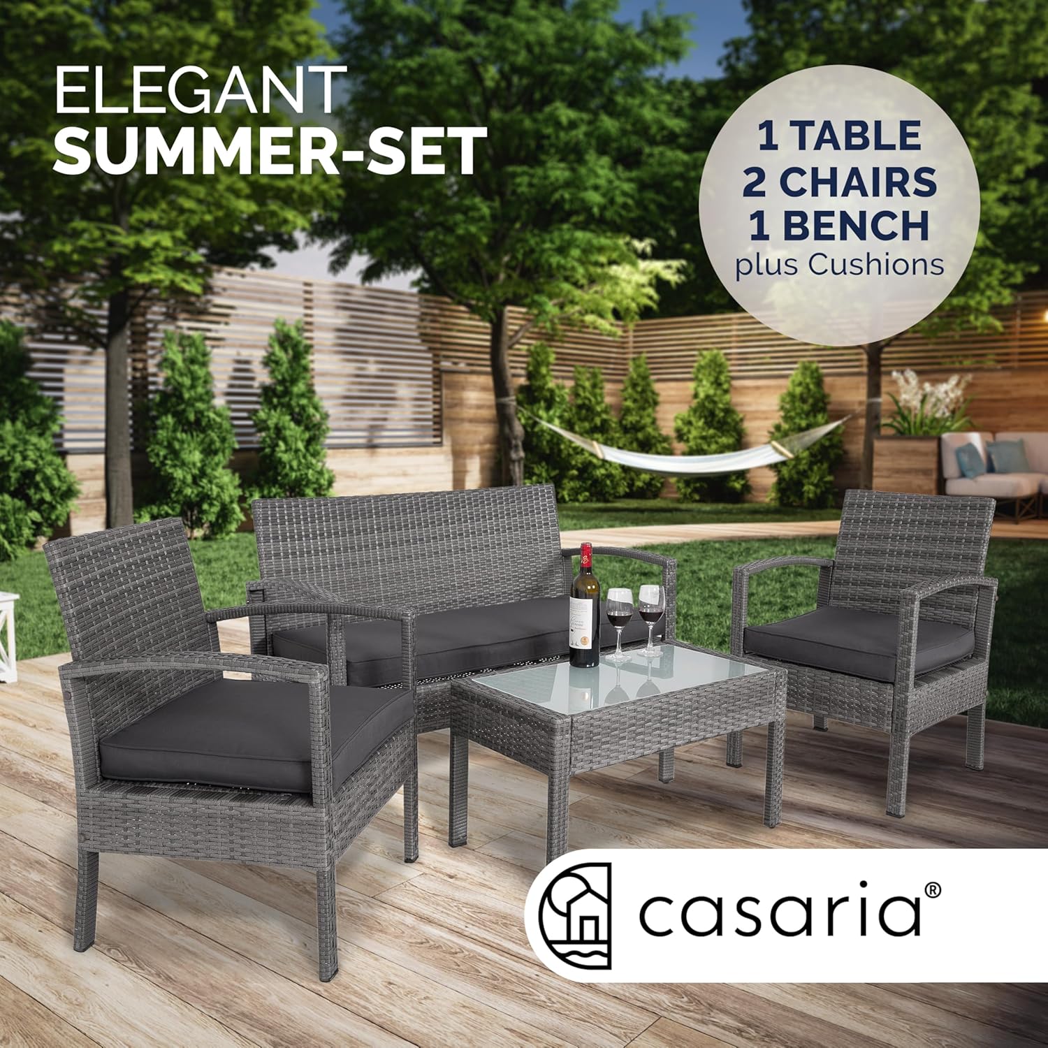 7pc Rattan Garden Furniture Set Patio Sofa Chairs Glass Table