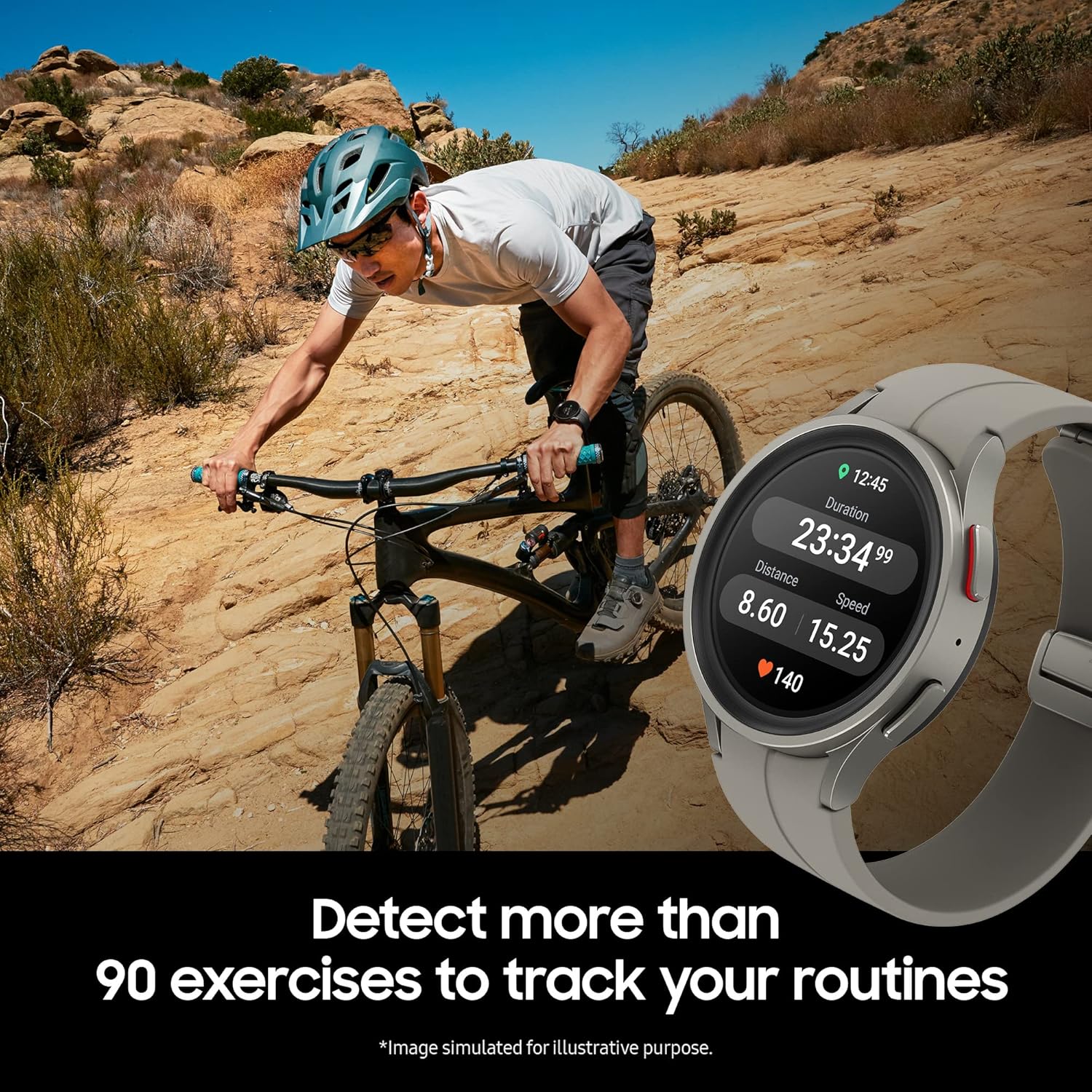 Pro GPS Smart Watch 45mm Titanium Health Fitness Tracker