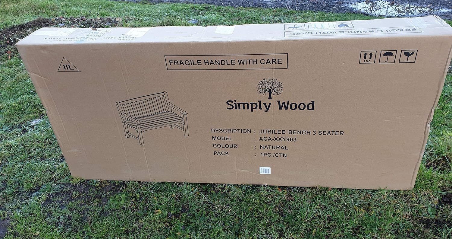 3 Seater Acacia Wooden Garden Bench Heavy Duty Patio Outdoor Seat
