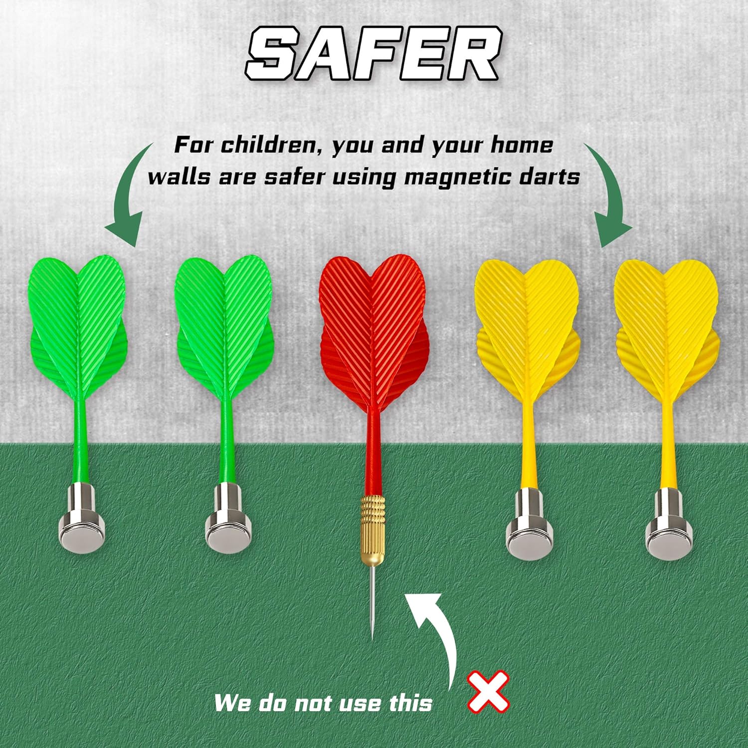 Magnetic Dart Board Set Kids Safe Double Sided Game 12 Darts