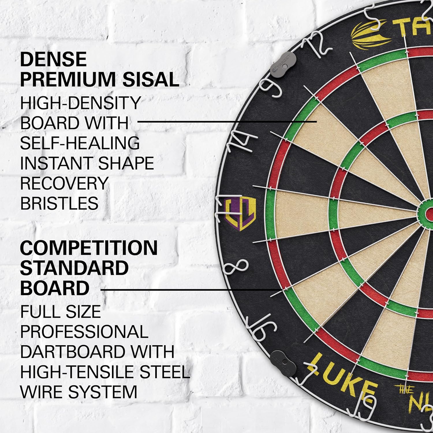 Pro Dart Board Set Steel Tip Darts Staple Free Competition Kit
