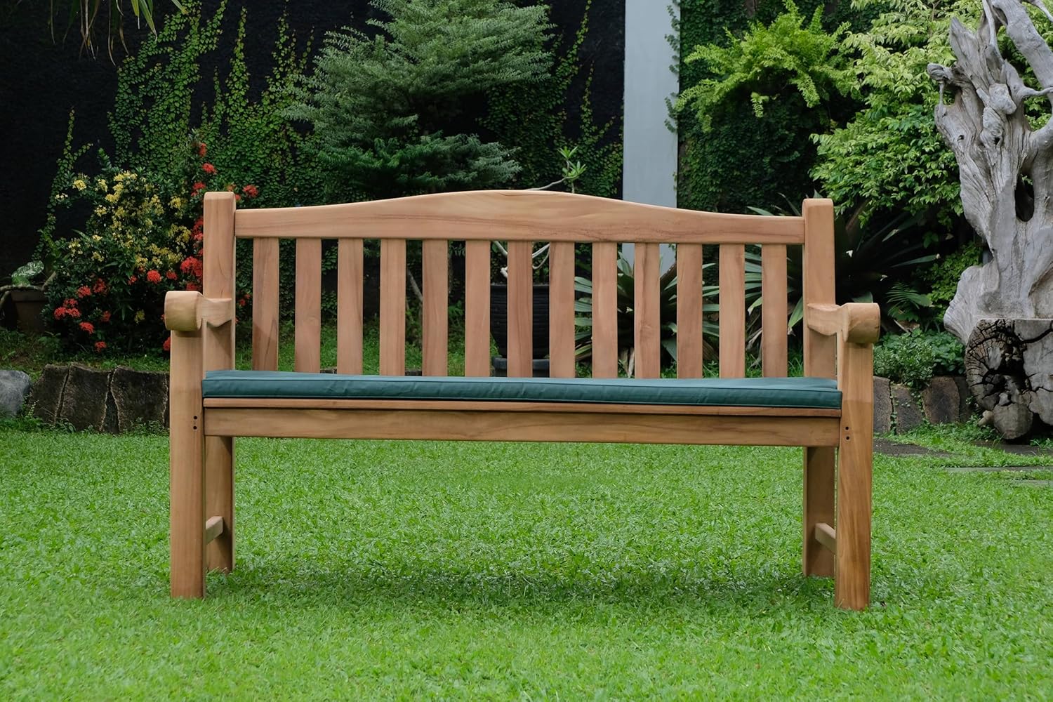 3 Seater Solid Teak Garden Bench Heavy Duty Patio Park Seat