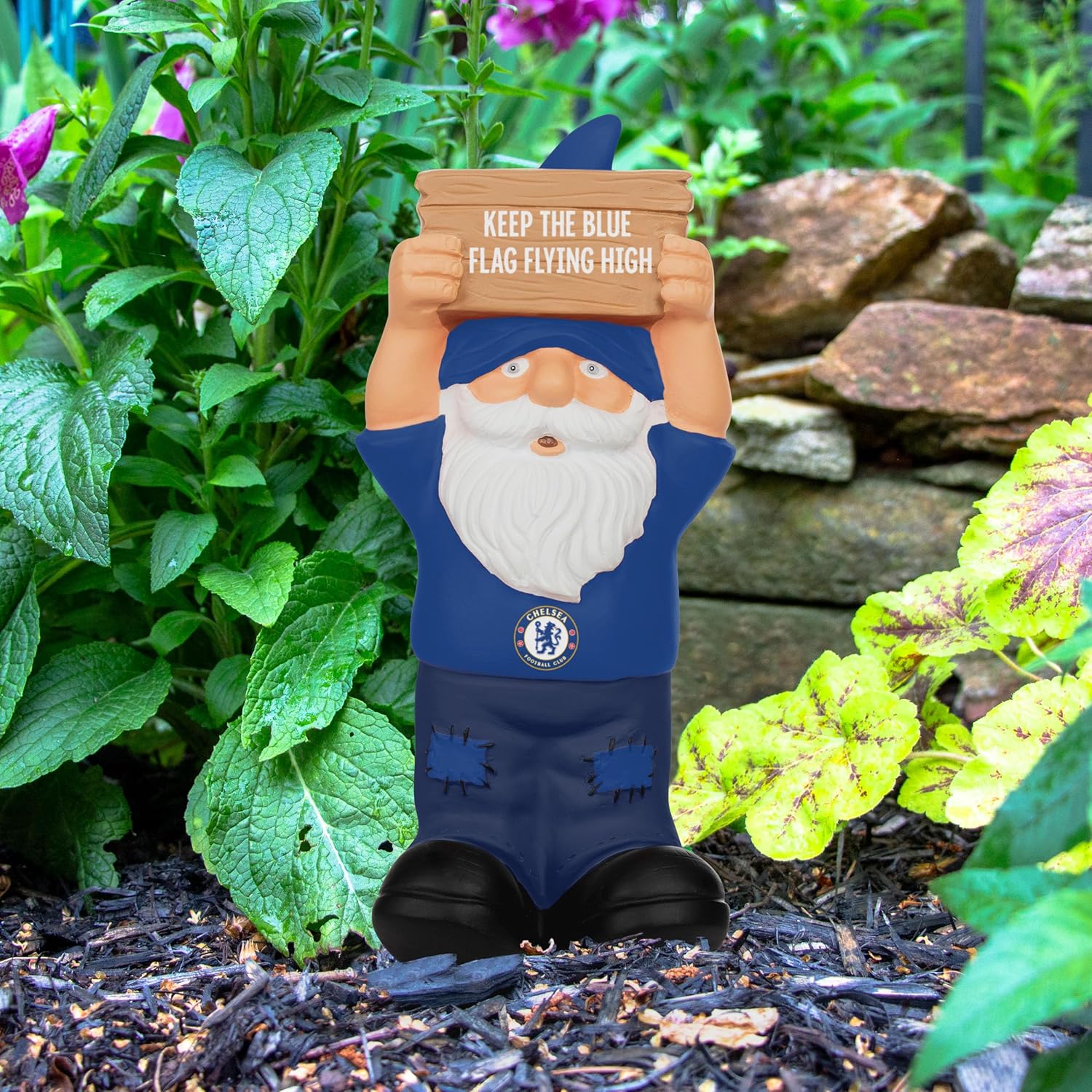 Football Fan Garden Gnome Hand Painted 20cm Outdoor Indoor Decor
