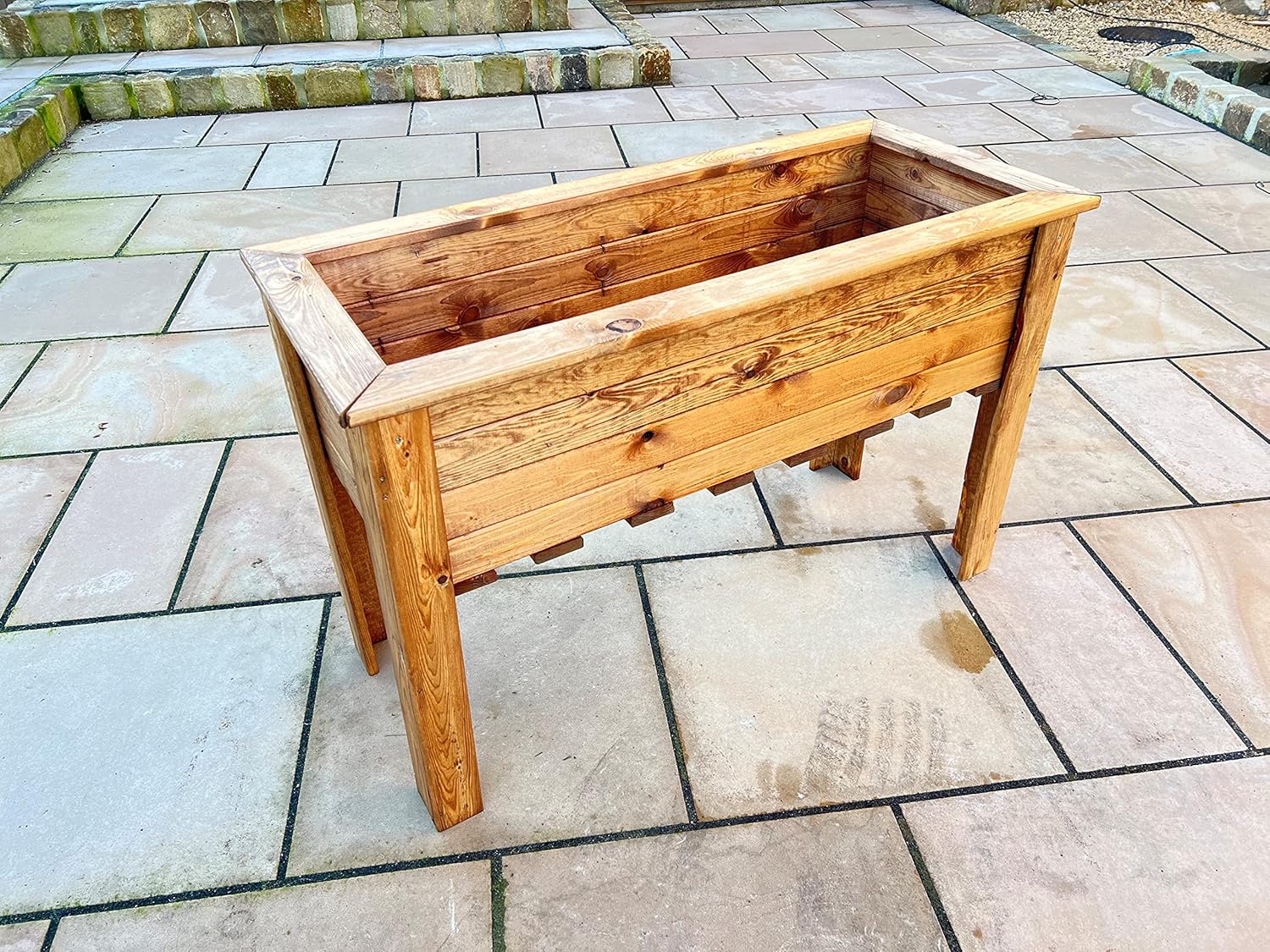 Extra Large Raised Wooden Garden Trough Planter 109cm