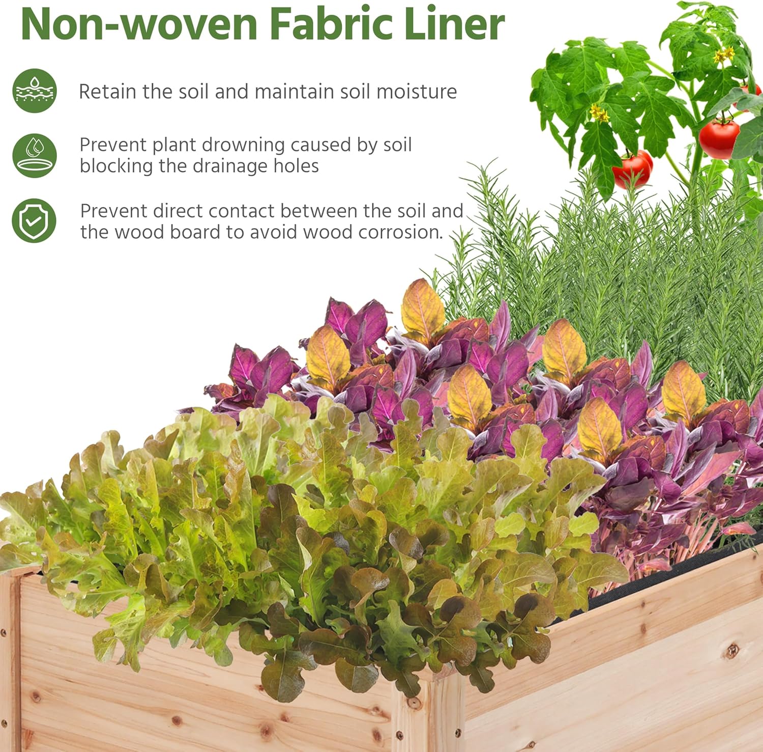 Set of 2 Raised Wooden Garden Beds Elevated Planter Box 120cm