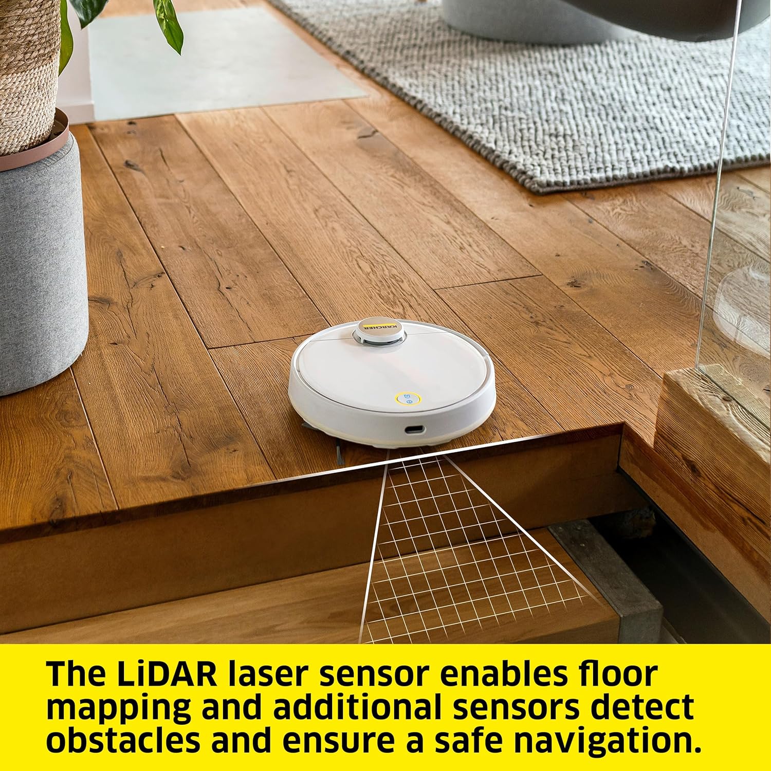 Robot Vacuum Mop 2500Pa LiDAR App Control Smart Mapping Auto