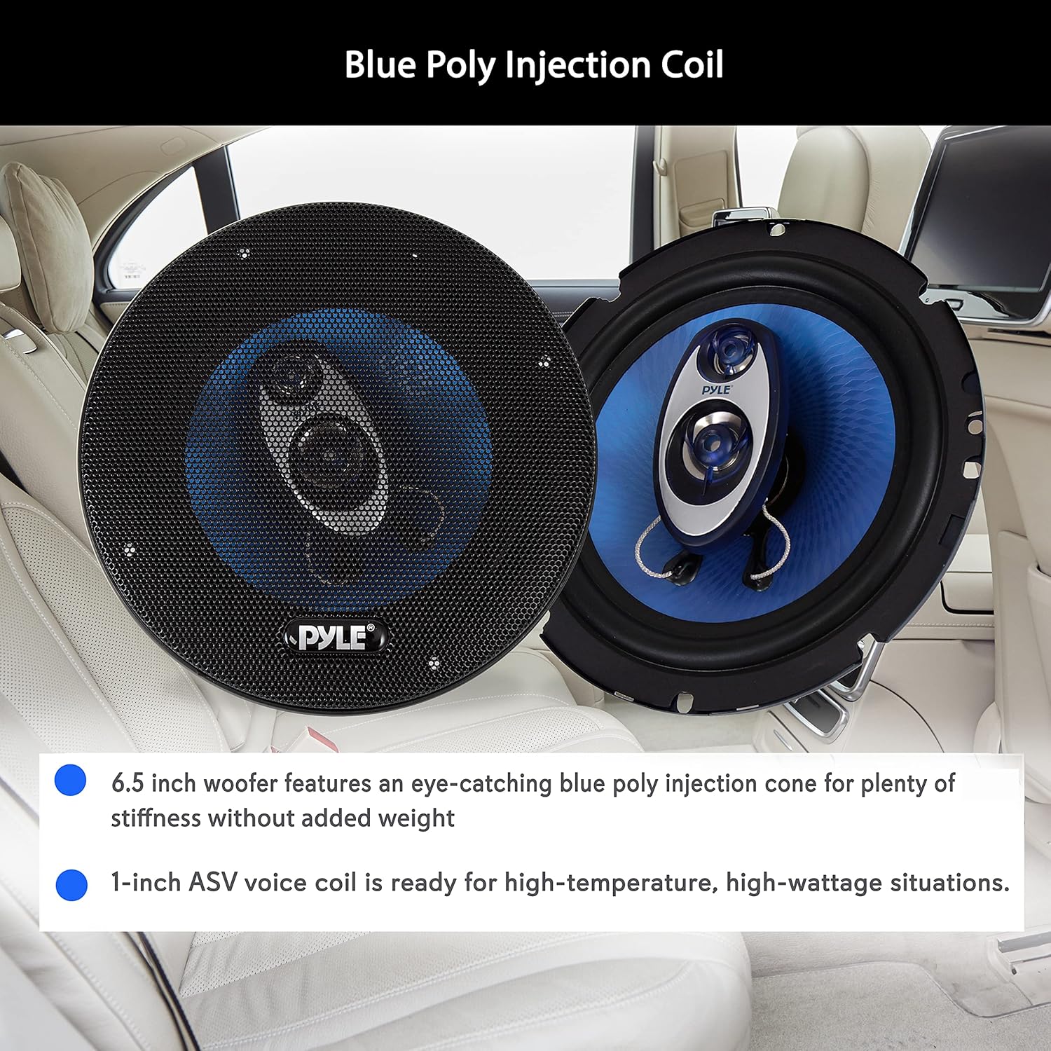 6.5 Inch Car Speakers 360W 3 Way Stereo Audio 4 Ohm Door Pair