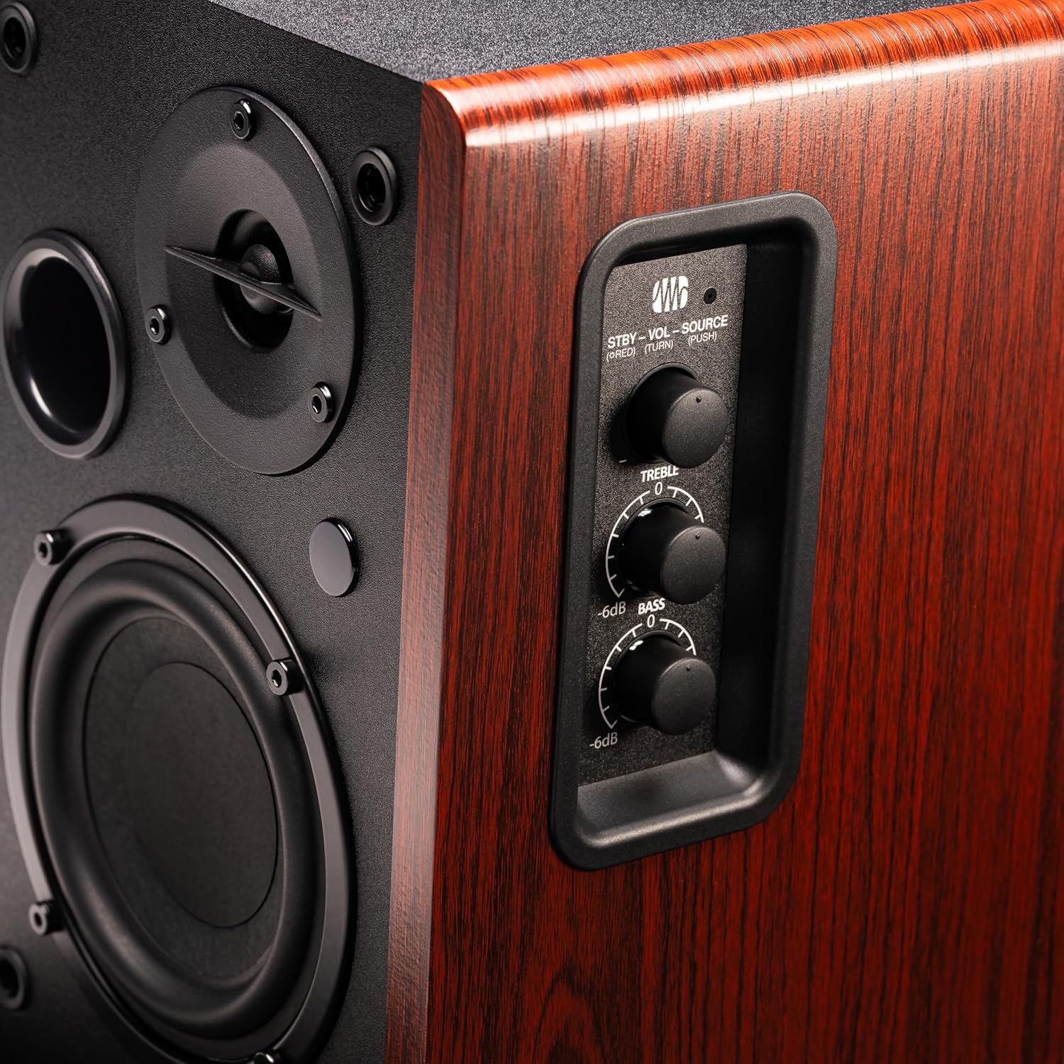 60W Active Bookshelf Speakers HiFi Stereo AUX RCA Studio Audio