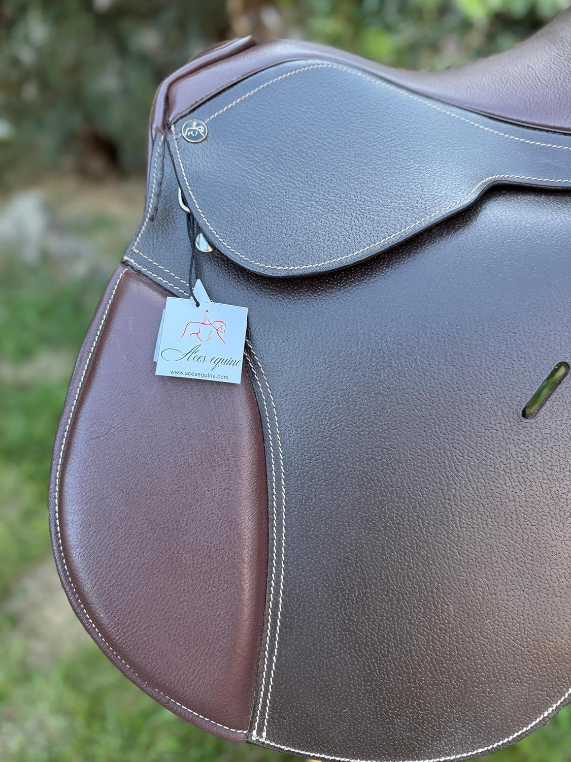 17 Inch Brown Full Grain Leather Jumping English Saddle