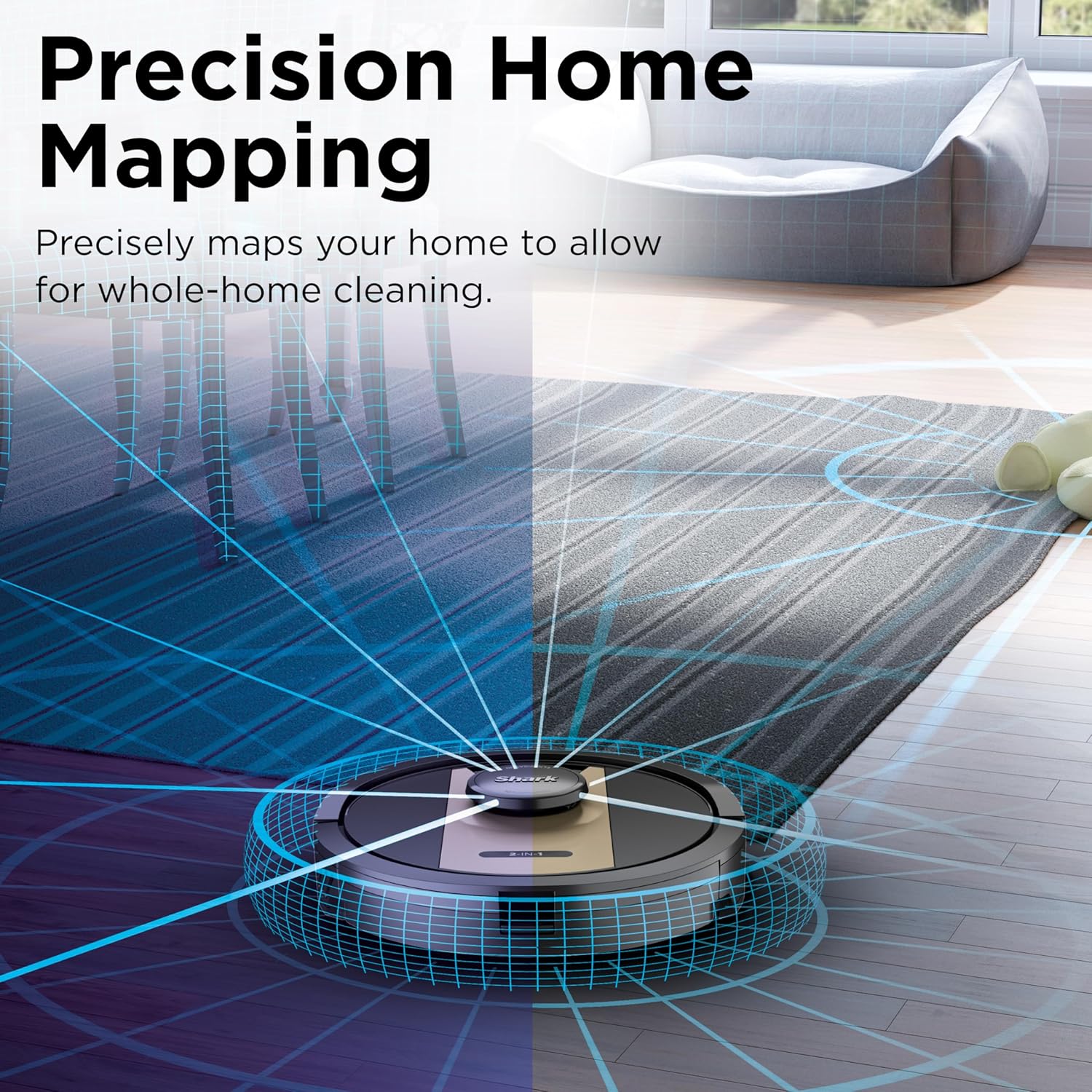Robot Vacuum Mop Smart Mapping Sonic Scrub Pet Hair Alexa WiFi