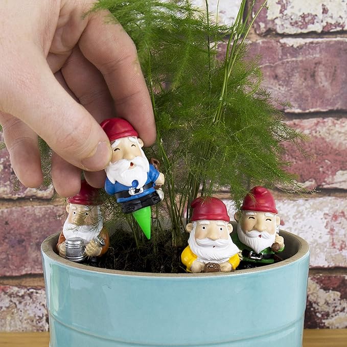 4Pcs Gnome Plant Pot Decor Clip Mini Garden Ornament Set