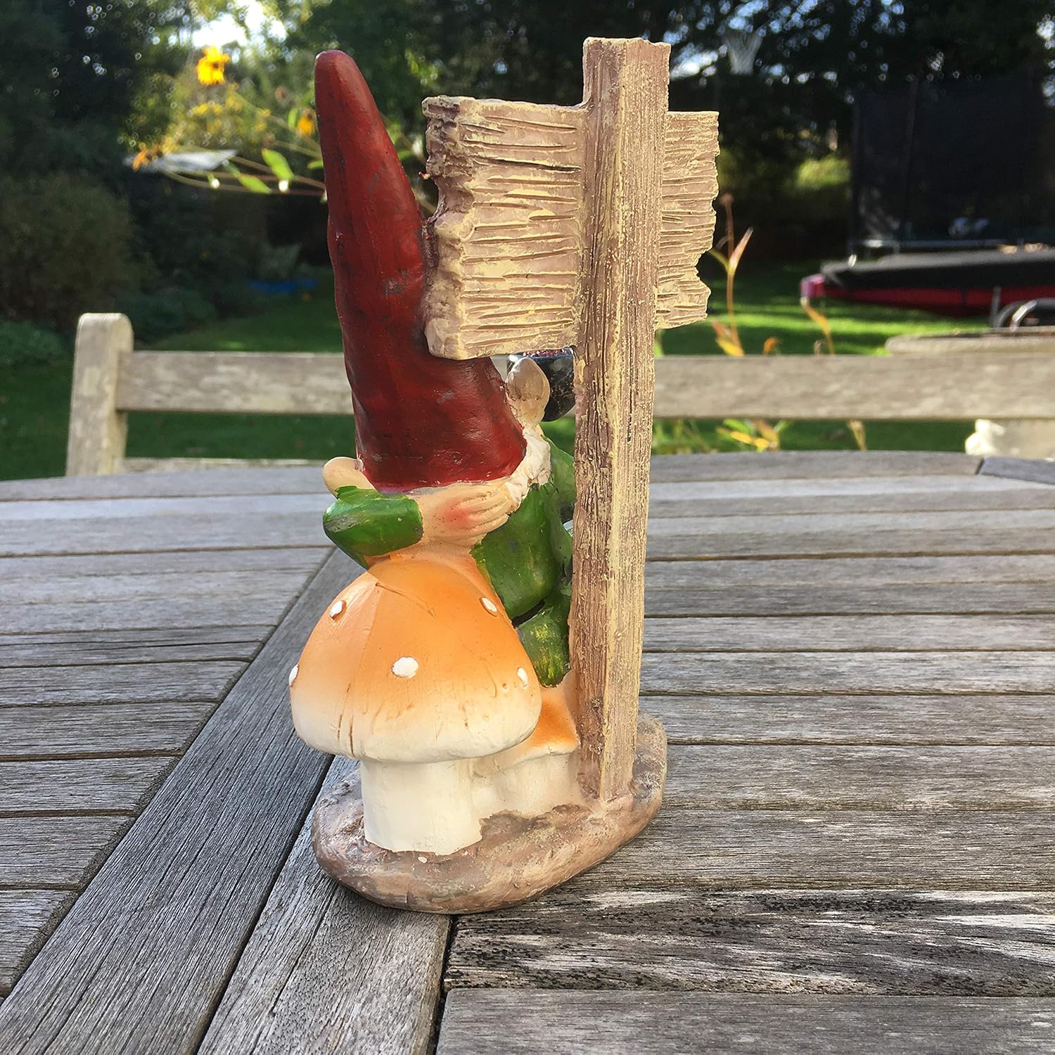 Traditional Garden Gnome Statue Weeder Sign Resin Outdoor Decor
