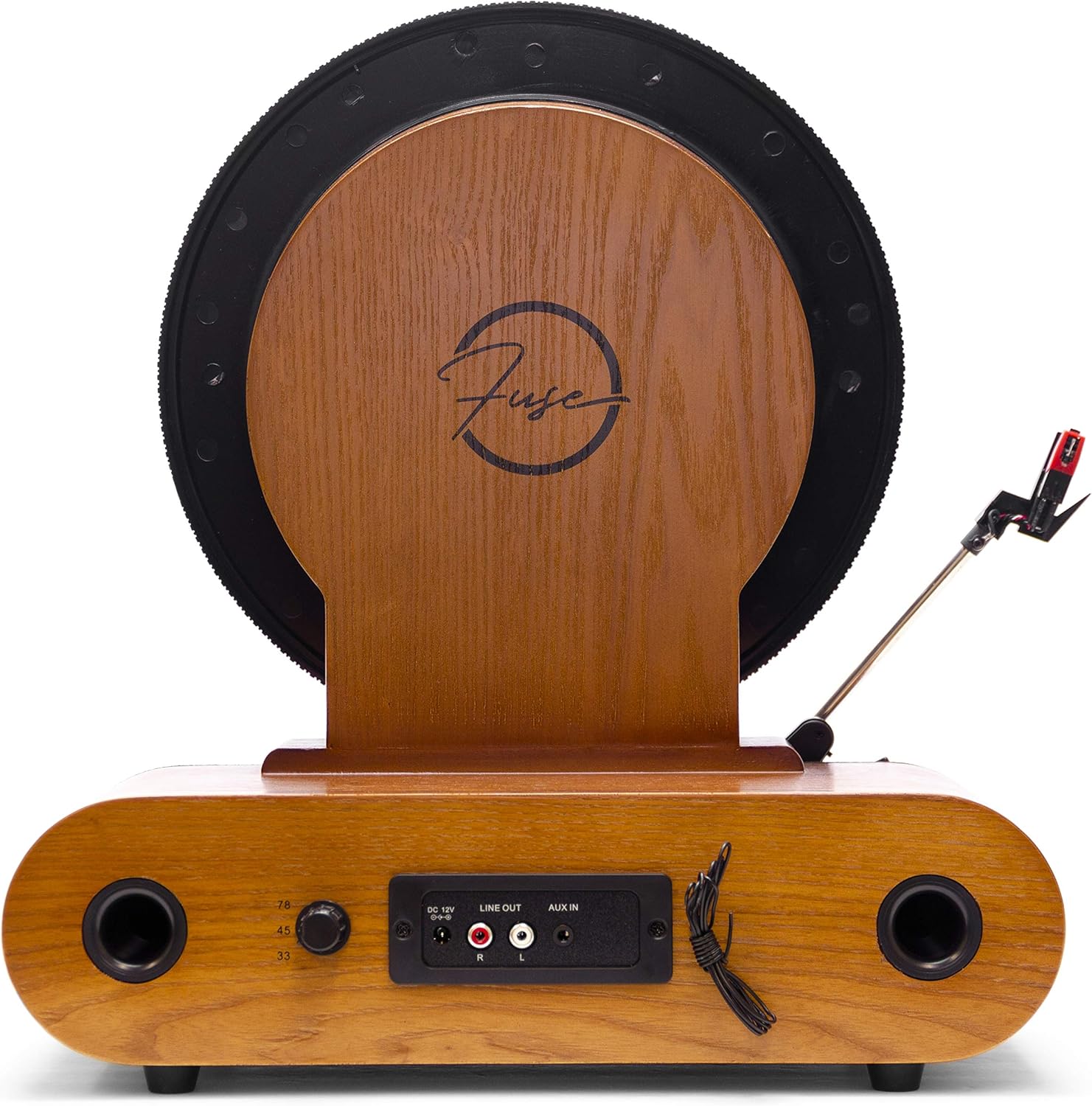 Vertical Record Player with Bluetooth Speakers FM Radio Wood