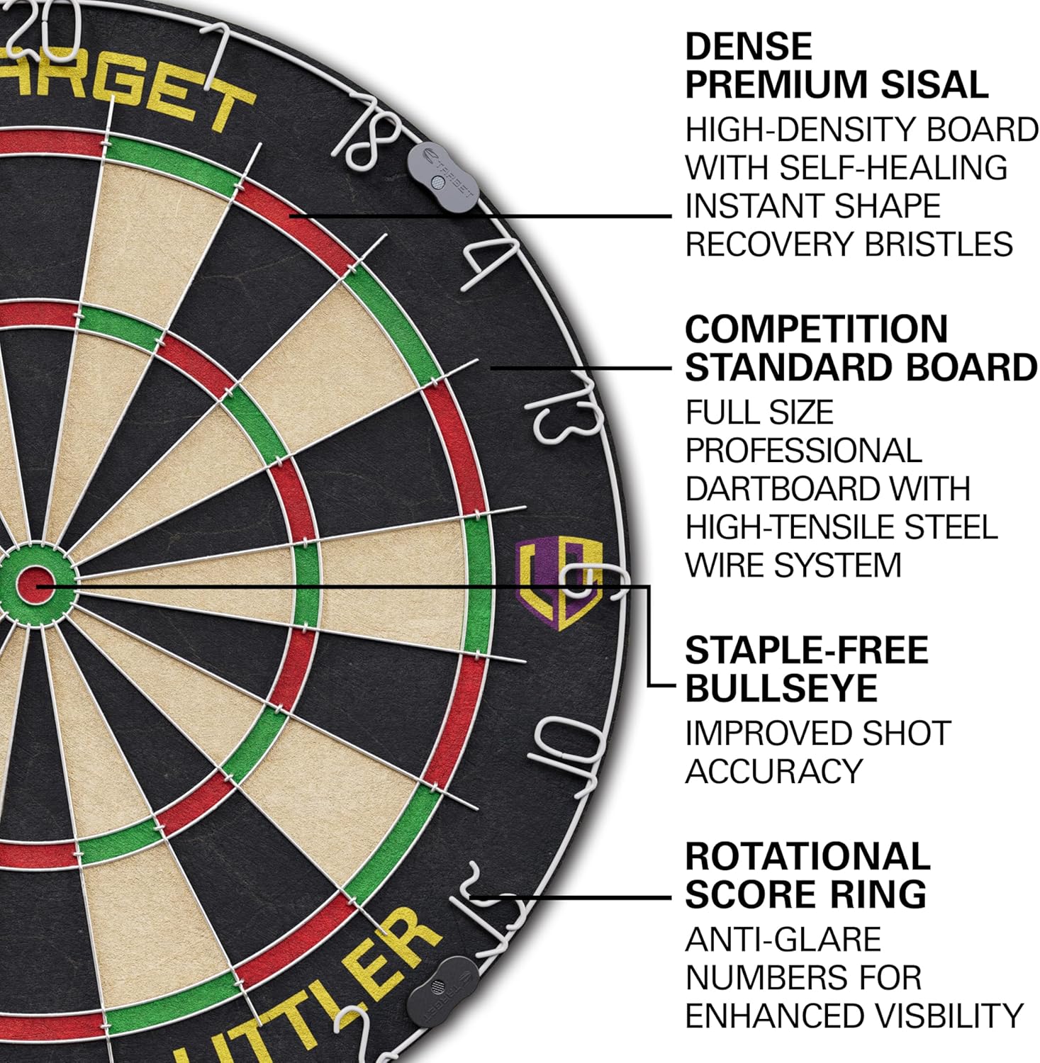 Dart Board Cabinet Set Sisal Steel Tip Darts Scoreboard Throw Line