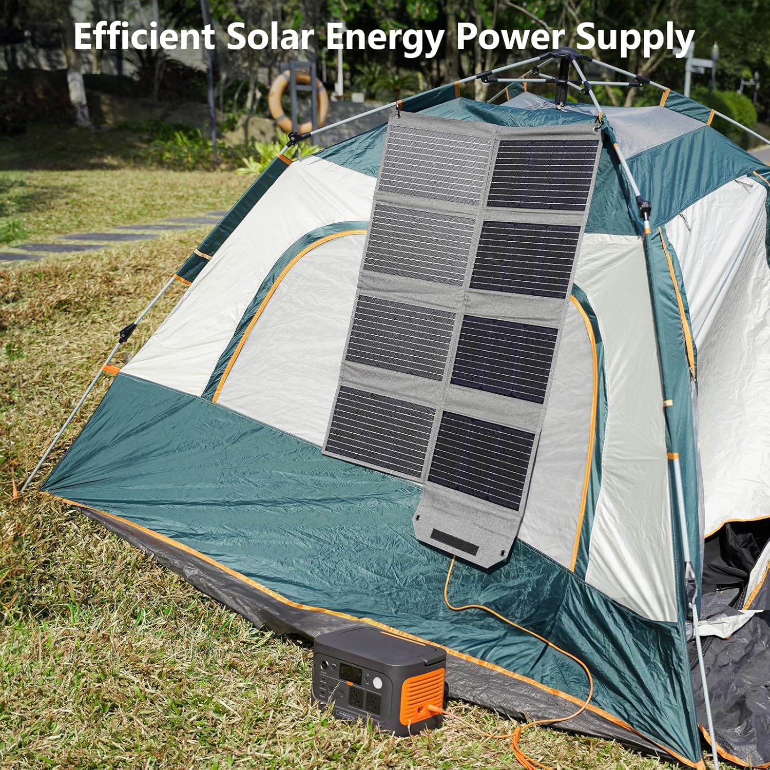 80W Foldable Solar Panel USB C USB A DC Camping Charger