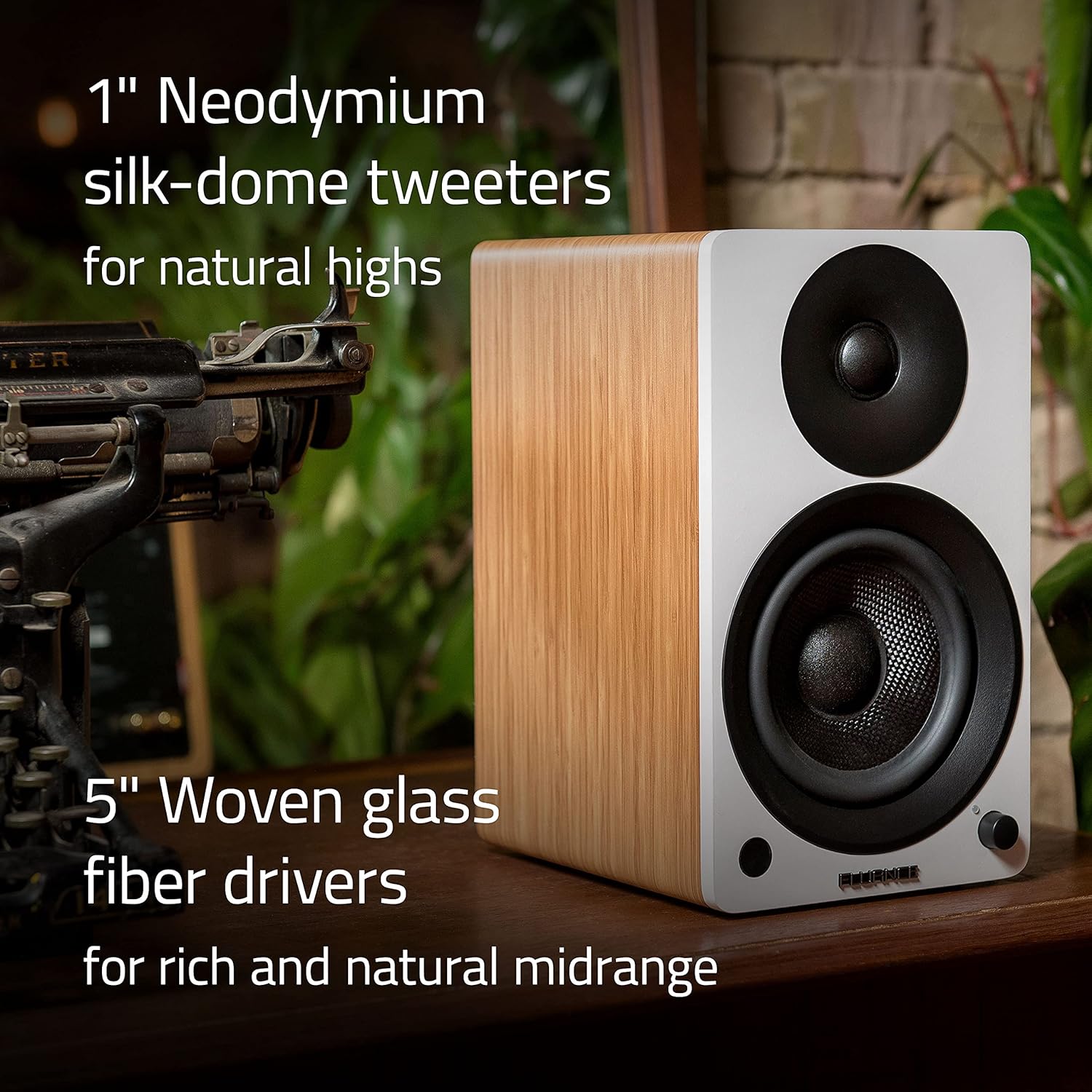 Active Bookshelf Speakers 90W Bluetooth 5 5 Inch HiFi RCA