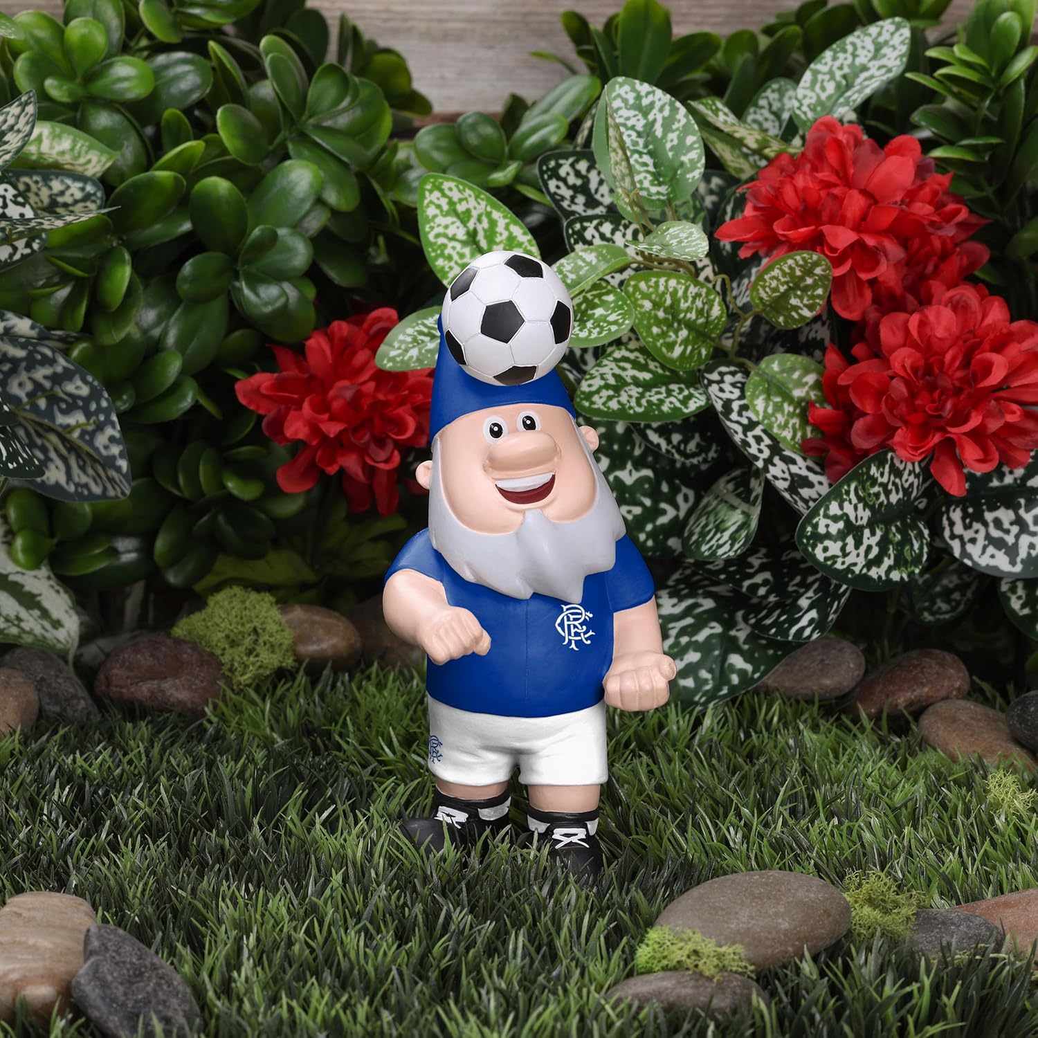 Soccer Fan Garden Gnome Header Ball Statue Football Decor 20cm