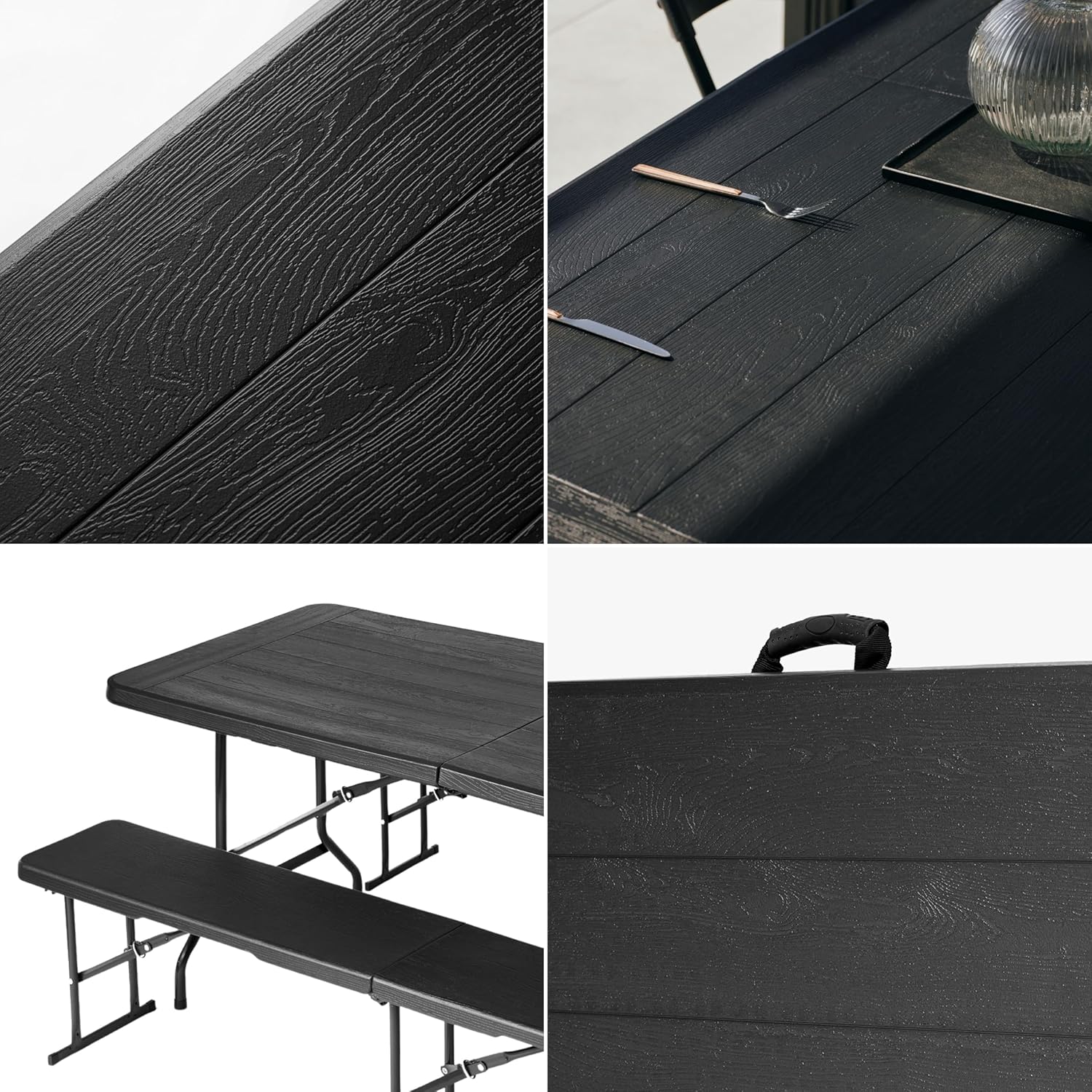 6ft Folding Table & Bench Set Portable Picnic Party BBQ Set