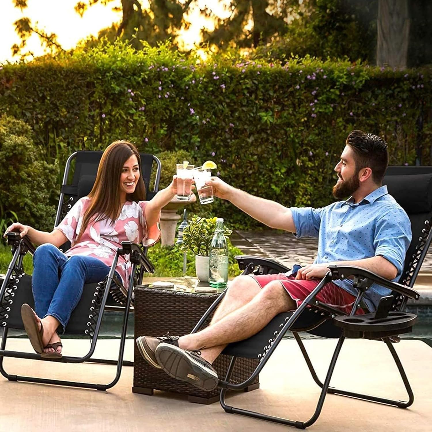 Zero Gravity Recliner Chair Black Folding Lounger
