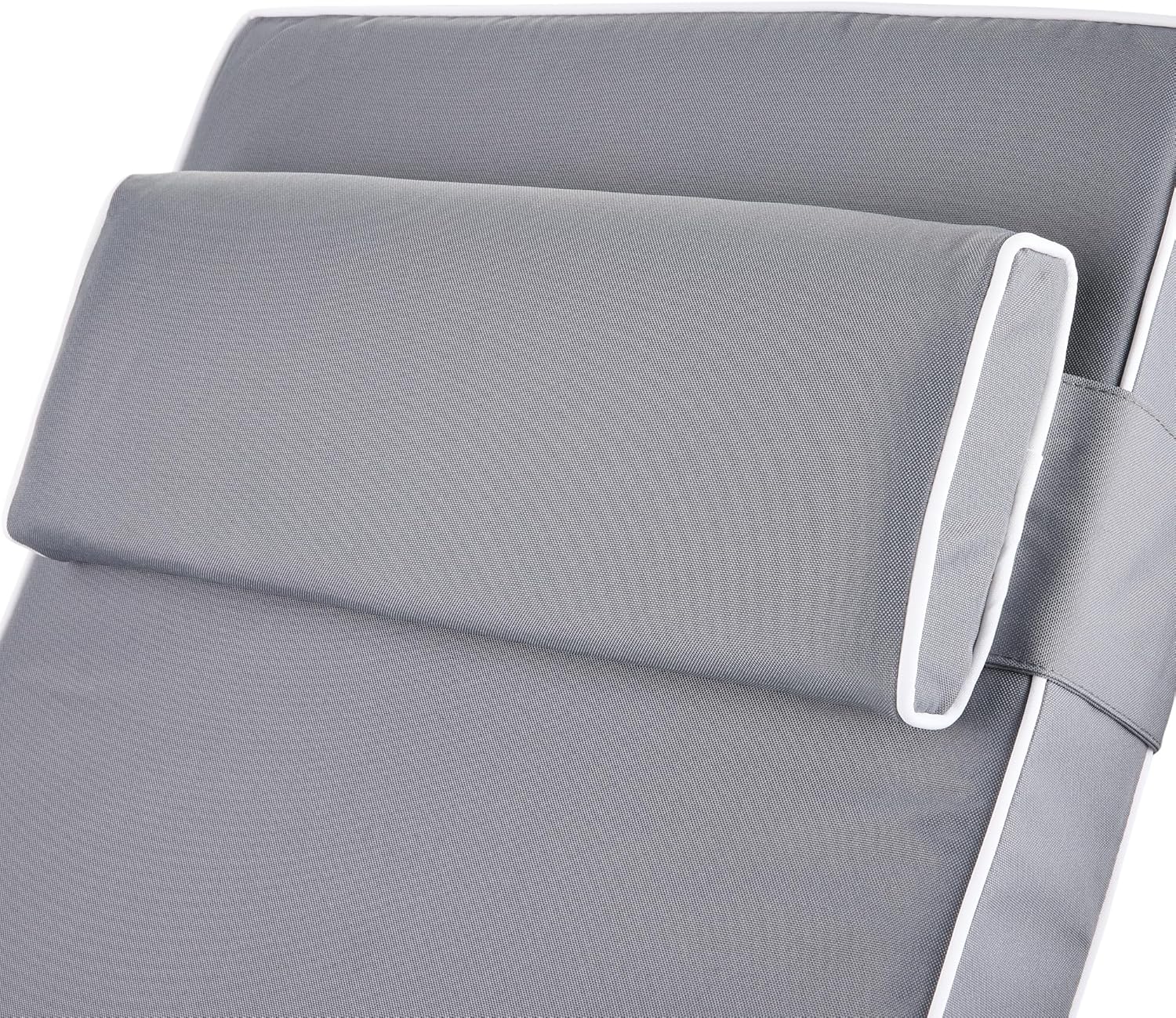 Luxury Garden Sun Lounger with Cushion 5 Position Grey