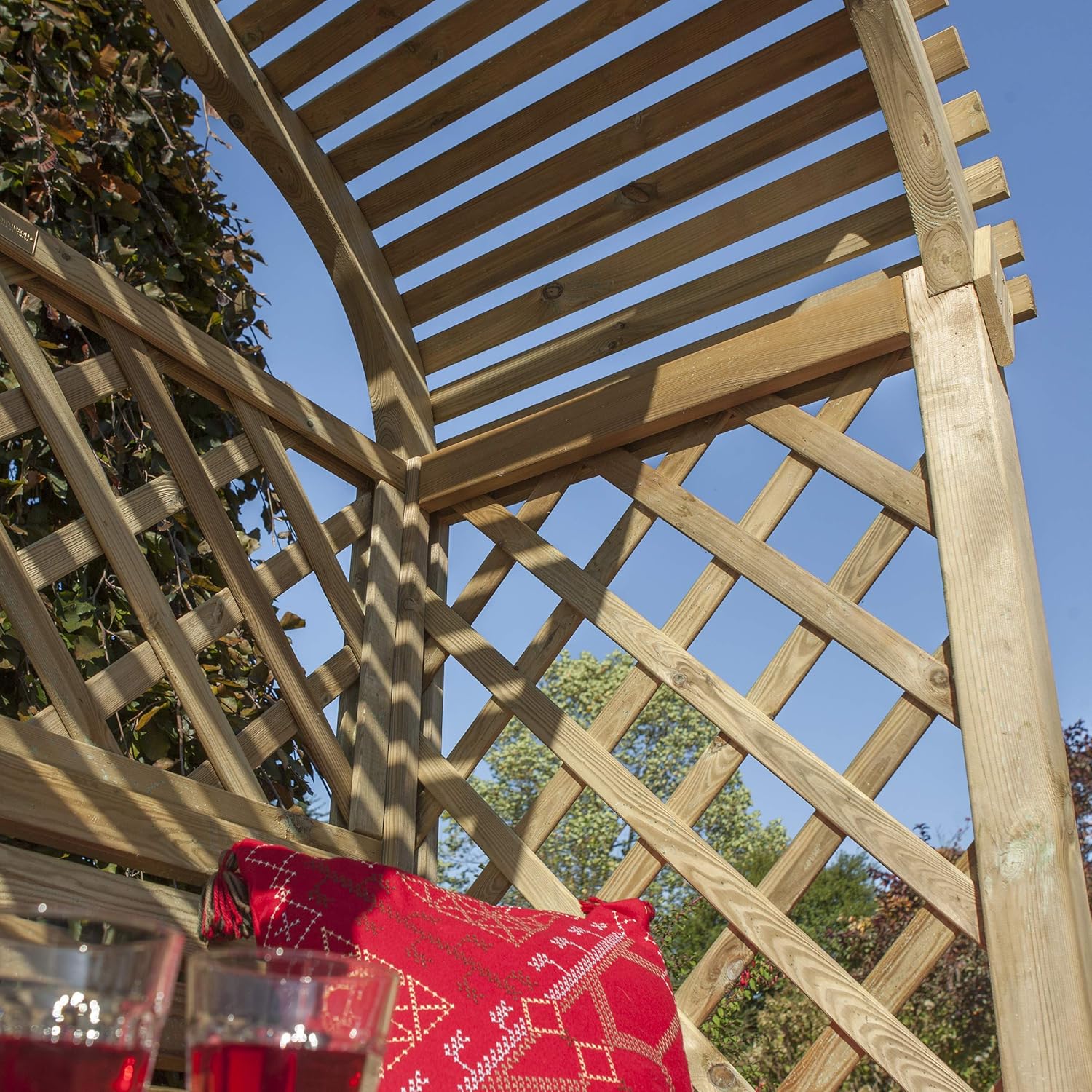 Wooden Garden Arbour Bench Pergola Double Seat Trellis