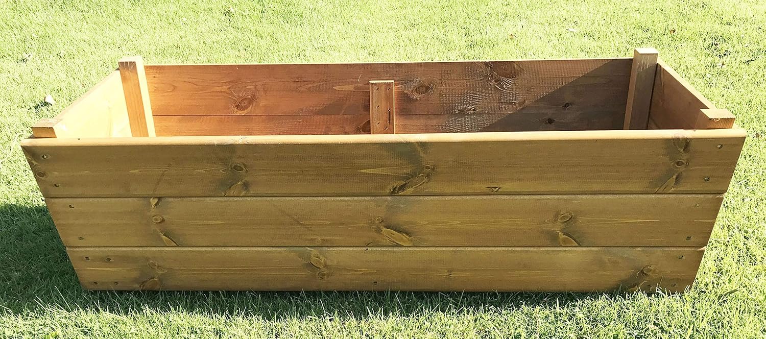 Heavy Duty Large Wooden Trough Planter 102cm Outdoor