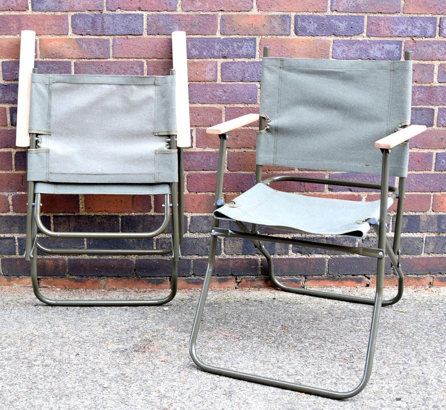 Lightweight Folding Camping Chair Canvas Seat Metal Frame